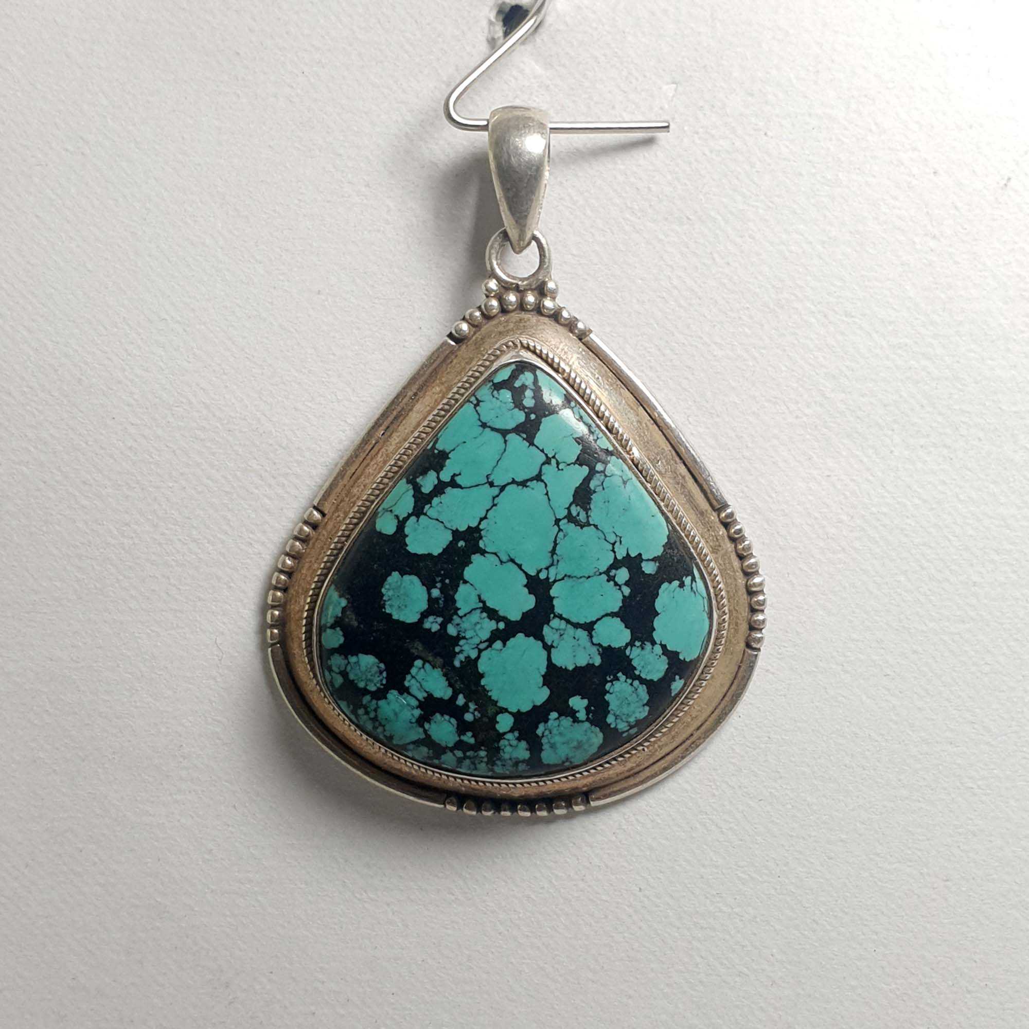 Old Tibetan Turquoise Silver Pendant