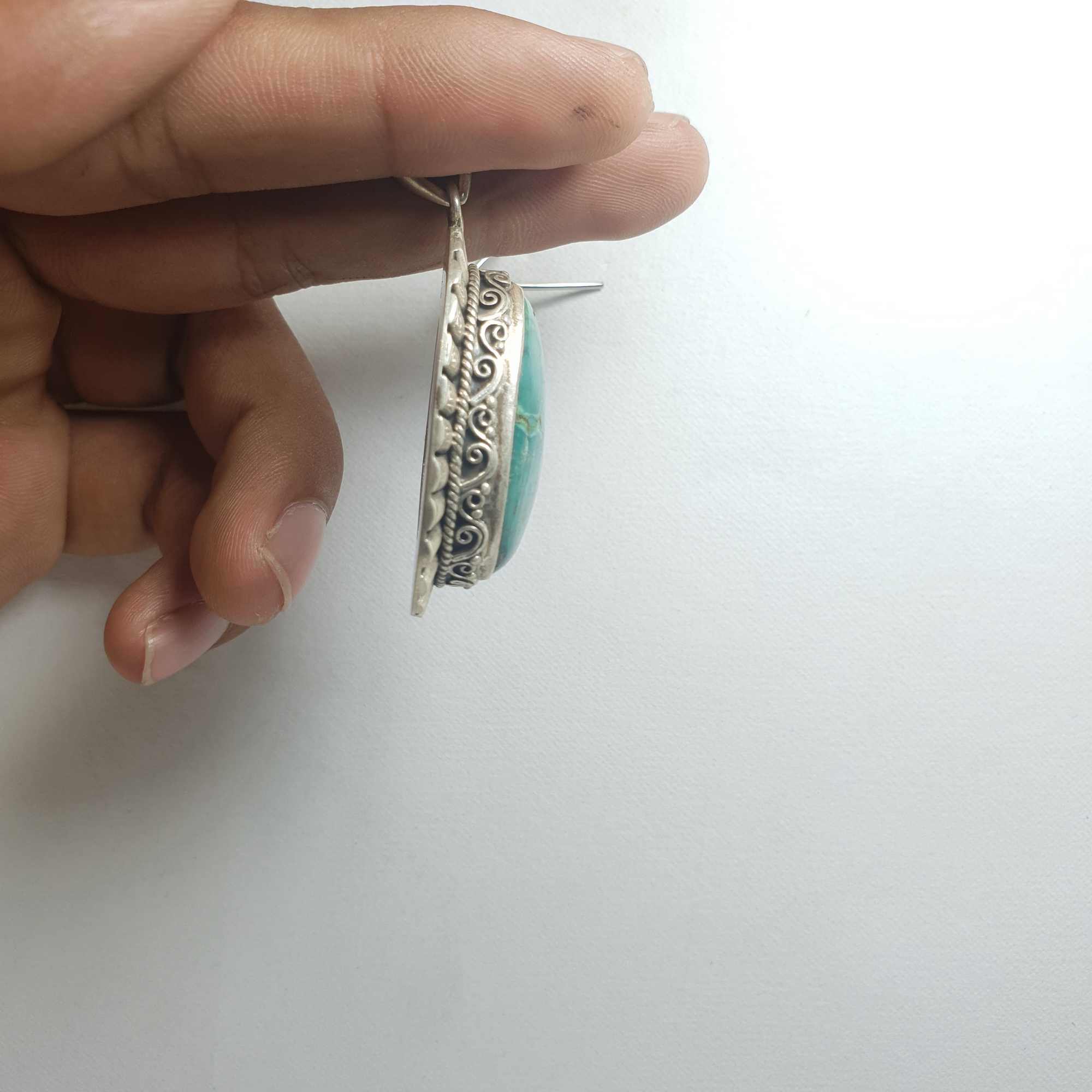 Old Tibetan Turquoise Silver Pendant