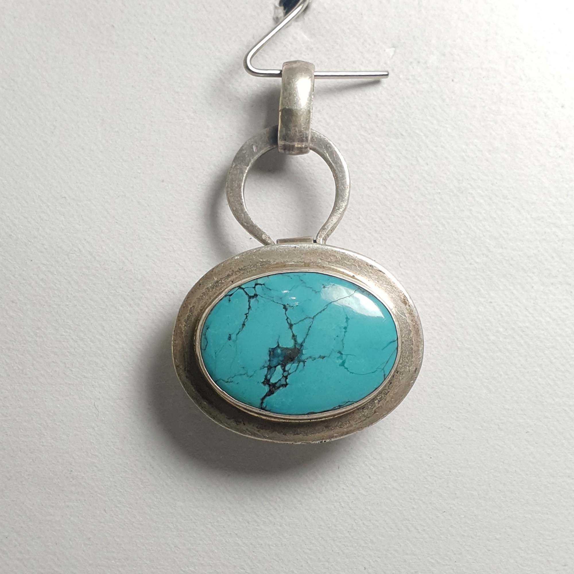 Old Tibetan Turquoise Silver Pendant