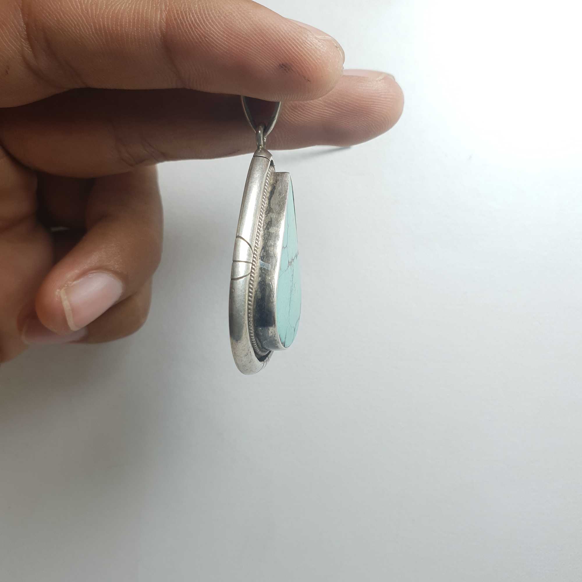 Old Tibetan Turquoise Silver Pendant