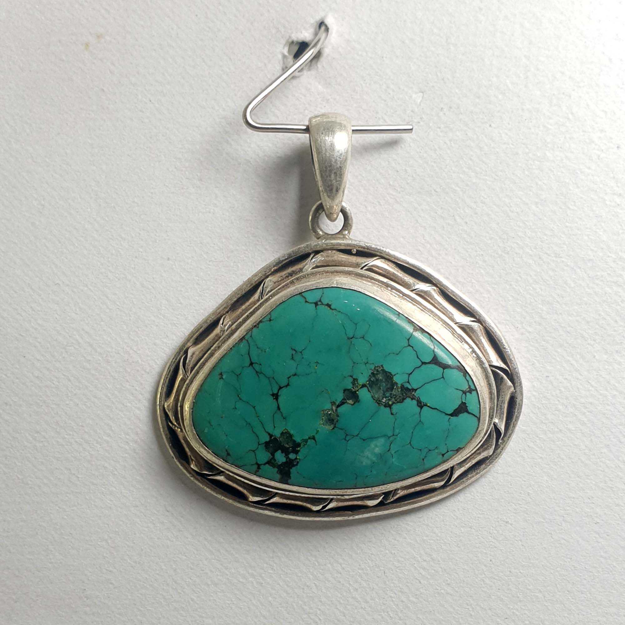 Old Tibetan Turquoise Silver Pendant