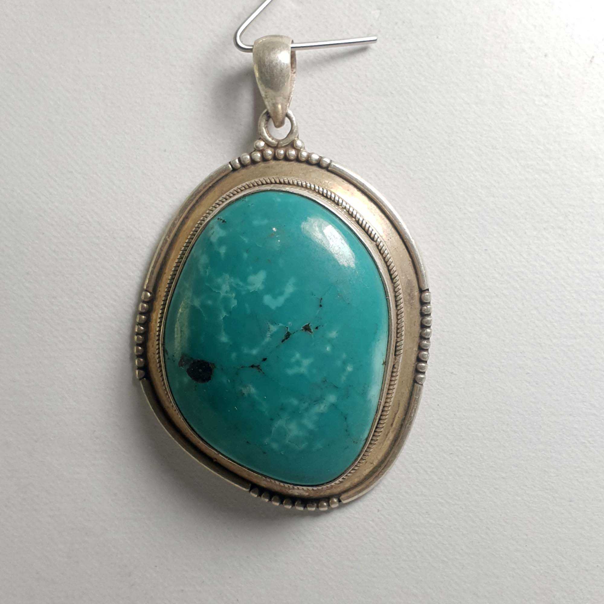 Old Tibetan Turquoise Silver Pendant