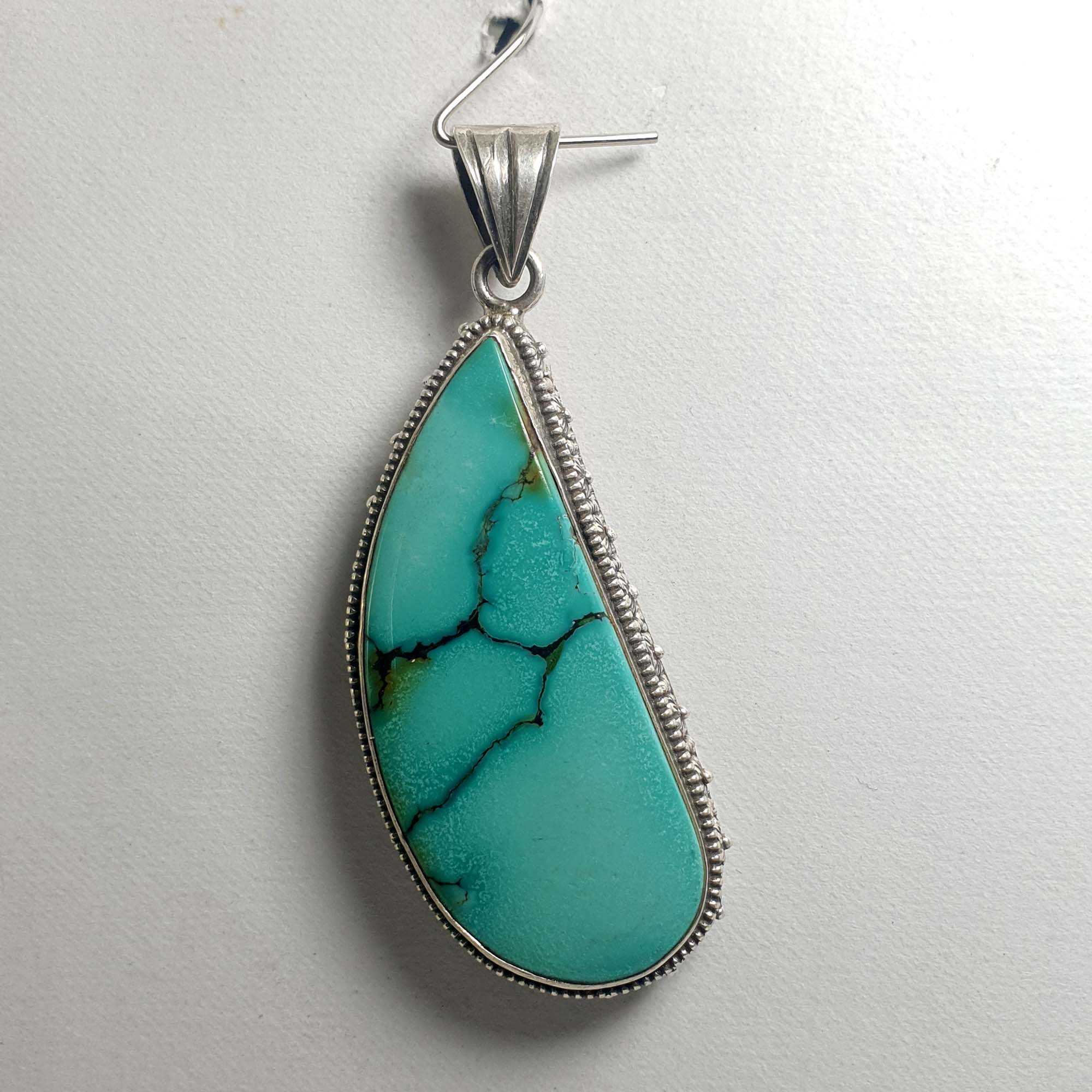 Old Tibetan Turquoise Silver Pendant