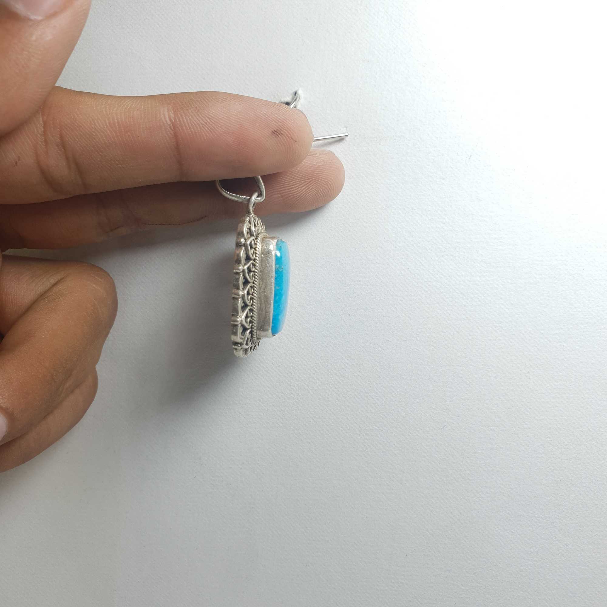 Old Tibetan Turquoise Silver Pendant