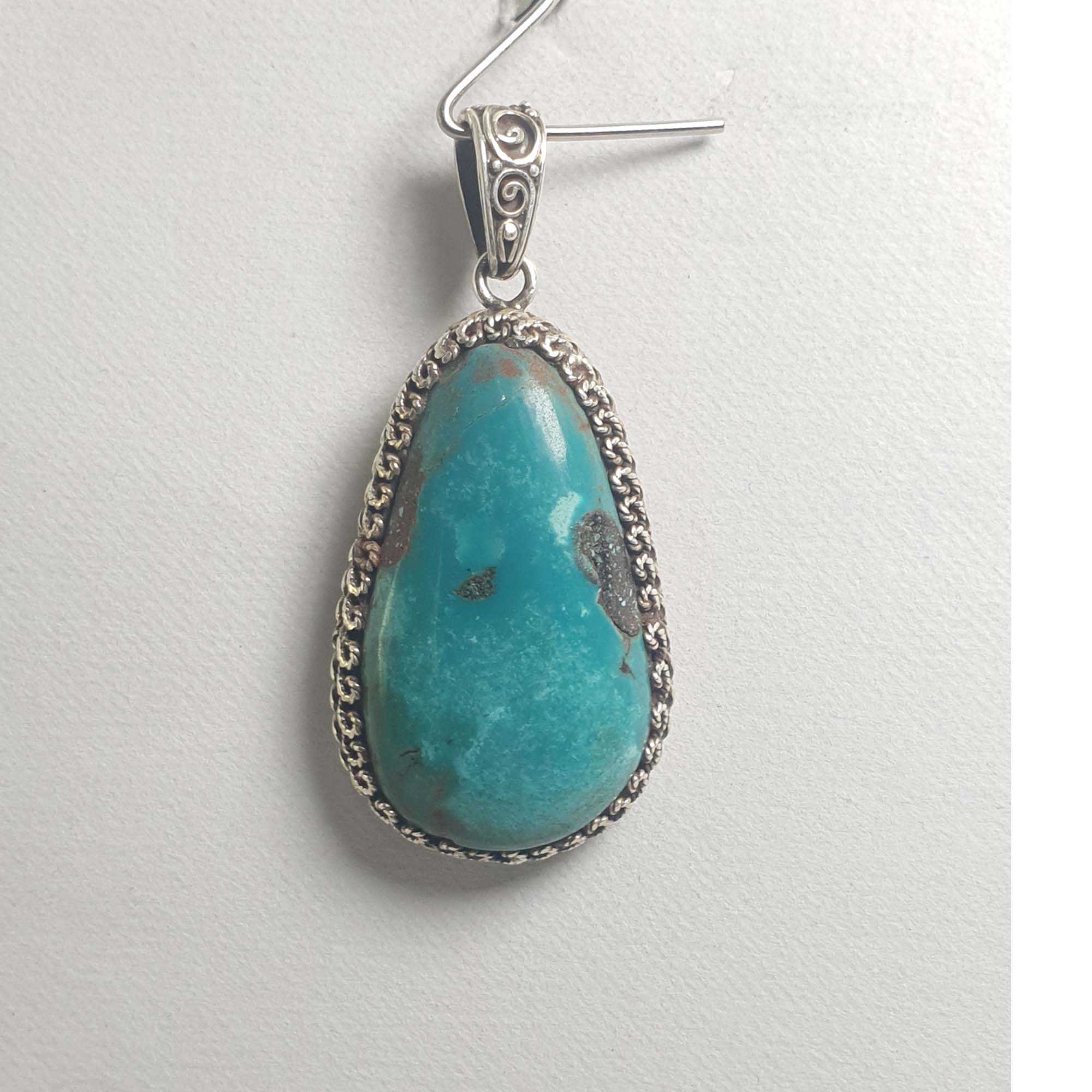 Old Tibetan Turquoise Silver Pendant