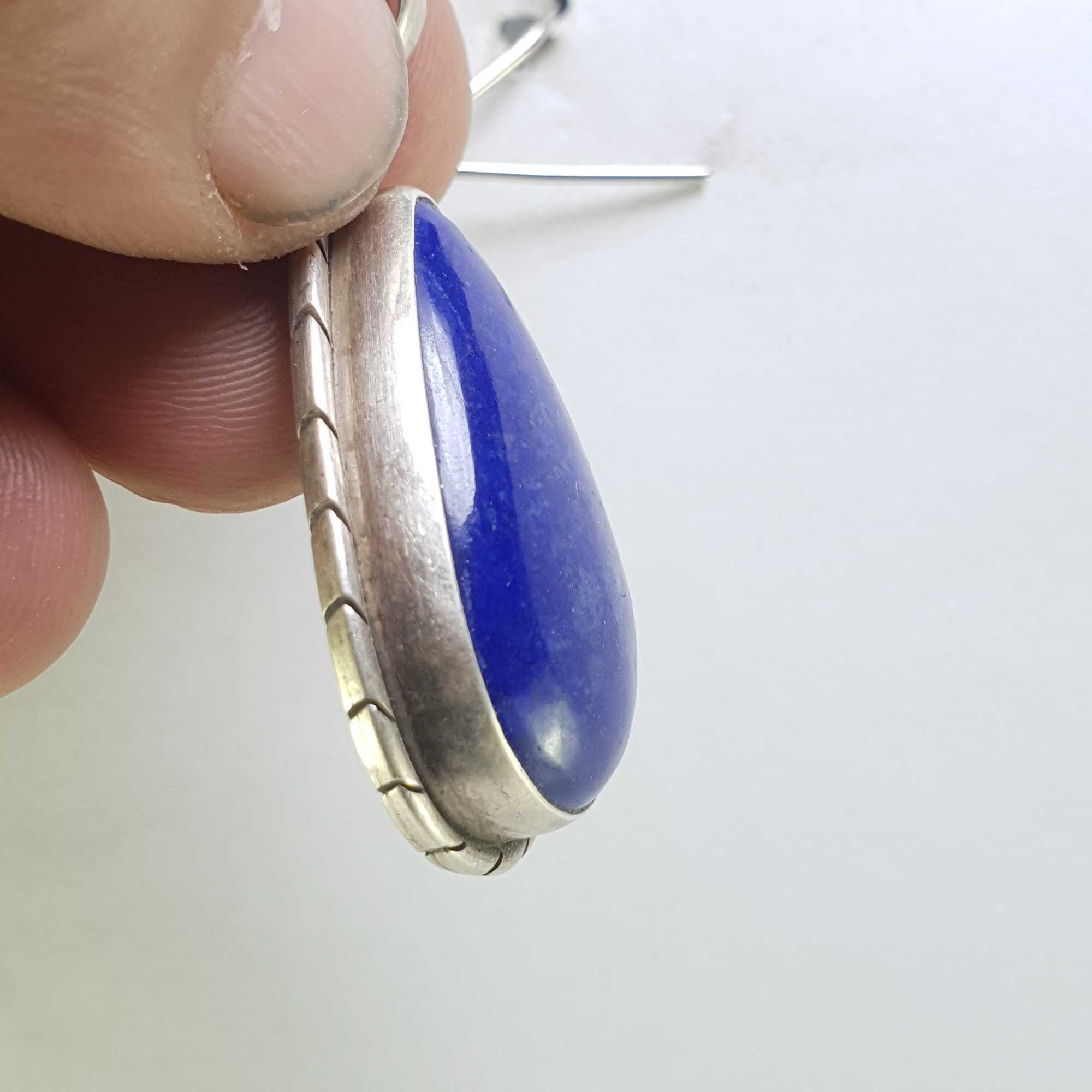 Sterling Silver Lapis Lazuli Pendant, <span Style=