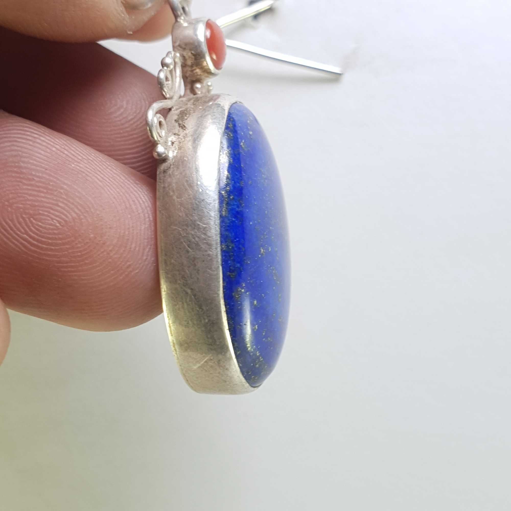 Sterling Silver Lapis Lazuli Pendant, <span Style=