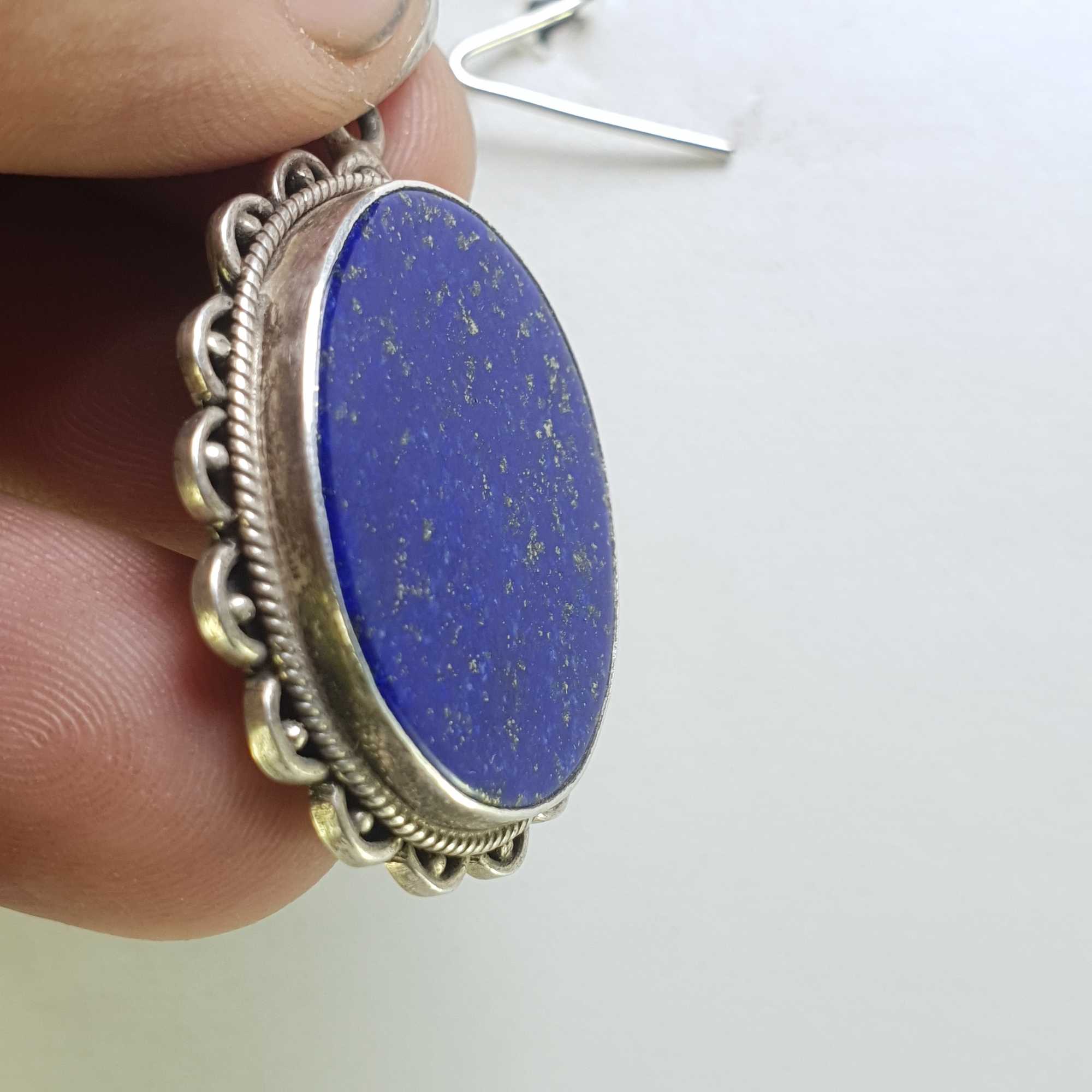 Sterling Silver Lapis Lazuli Pendant, <span Style=