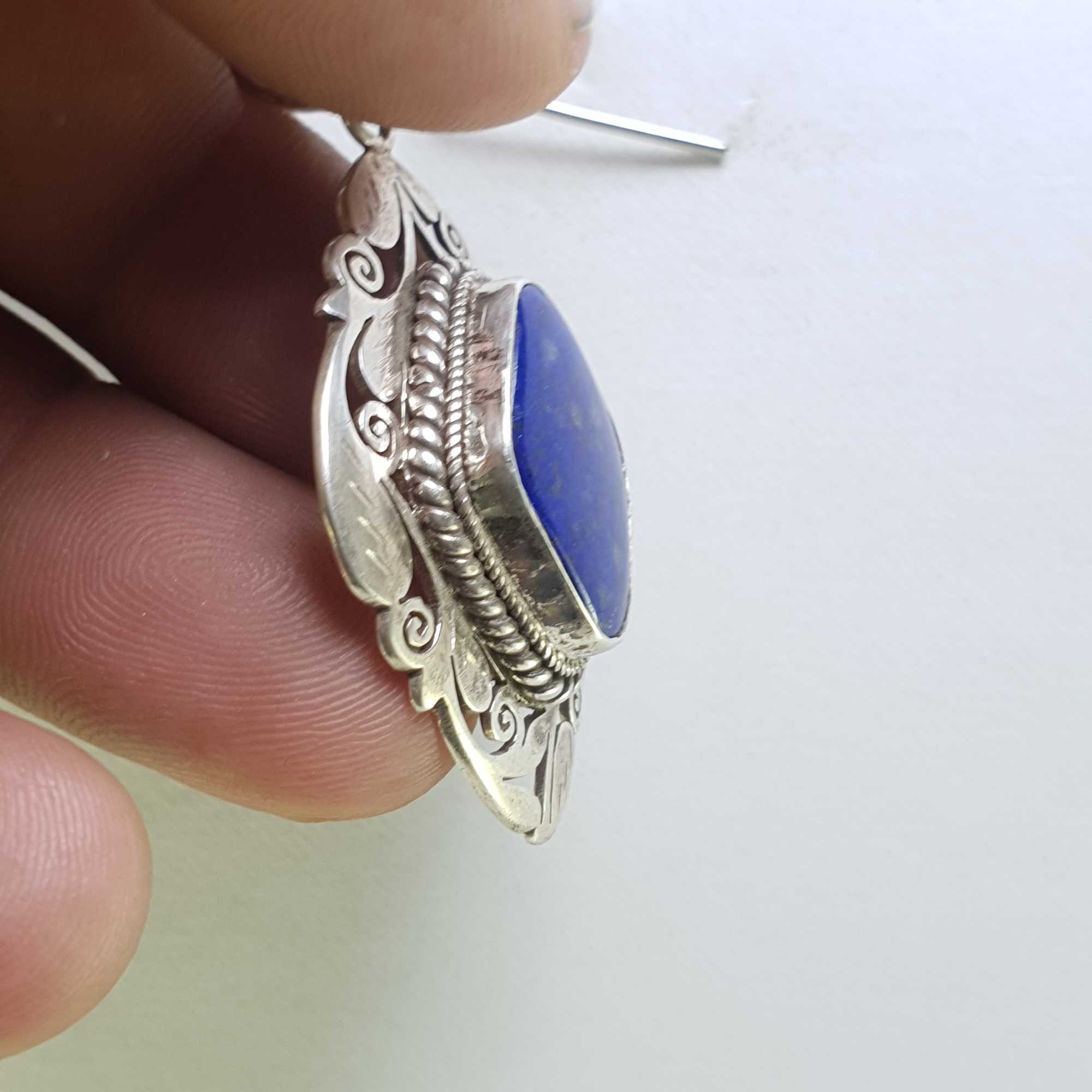 Sterling Silver Lapis Lazuli Pendant, <span Style=