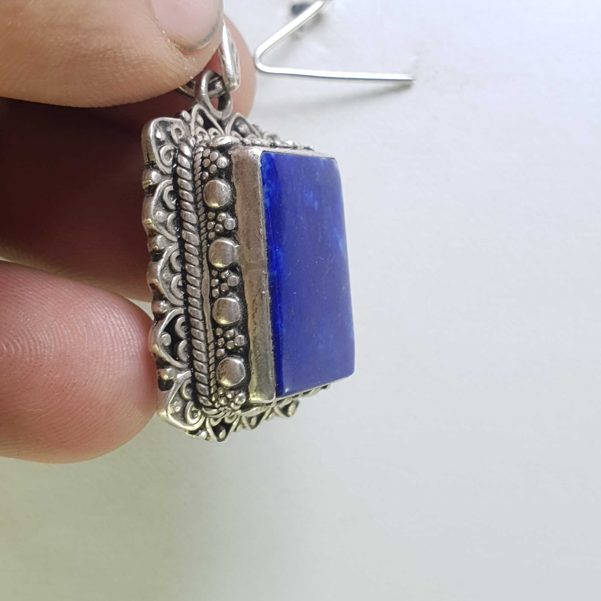 Sterling Silver Lapis Lazuli Pendant, <span Style=