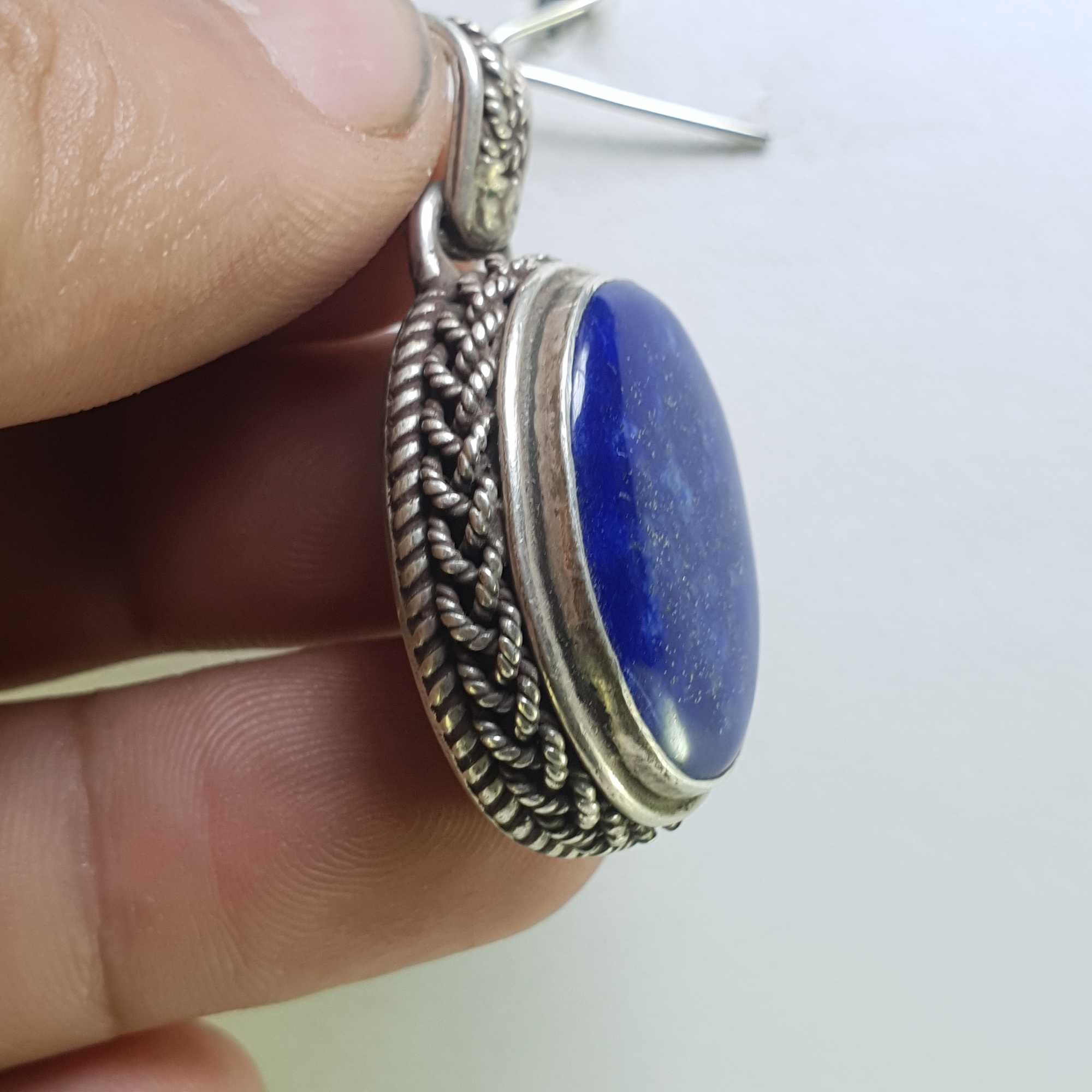 Sterling Silver Lapis Lazuli Pendant, <span Style=