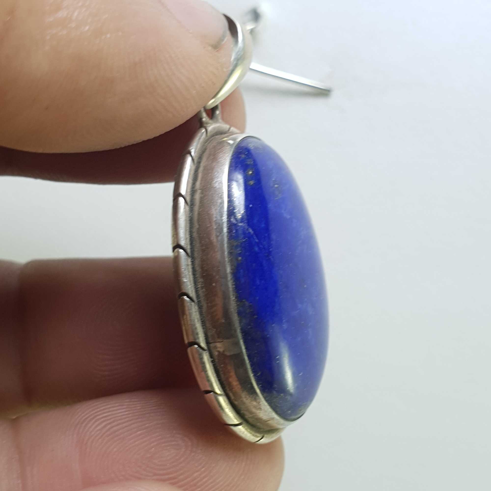 Sterling Silver Lapis Lazuli Pendant, <span Style=