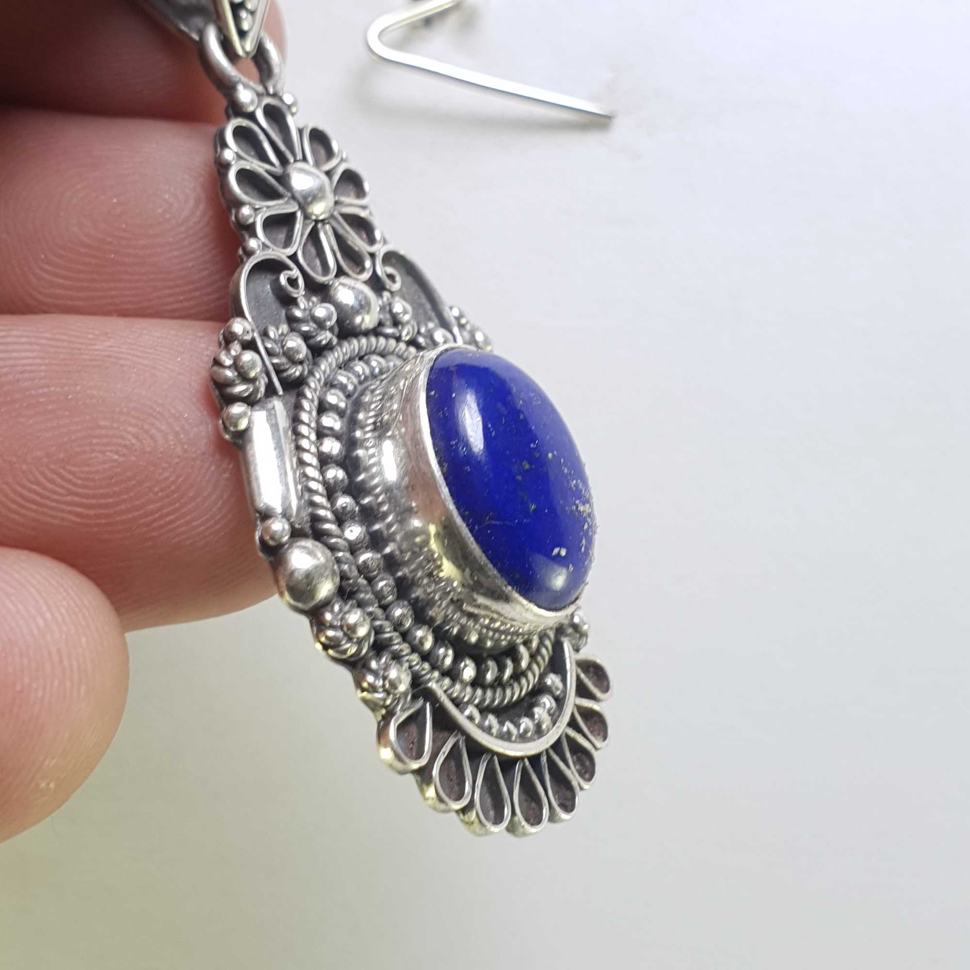 Sterling Silver Lapis Lazuli Pendant, <span Style=