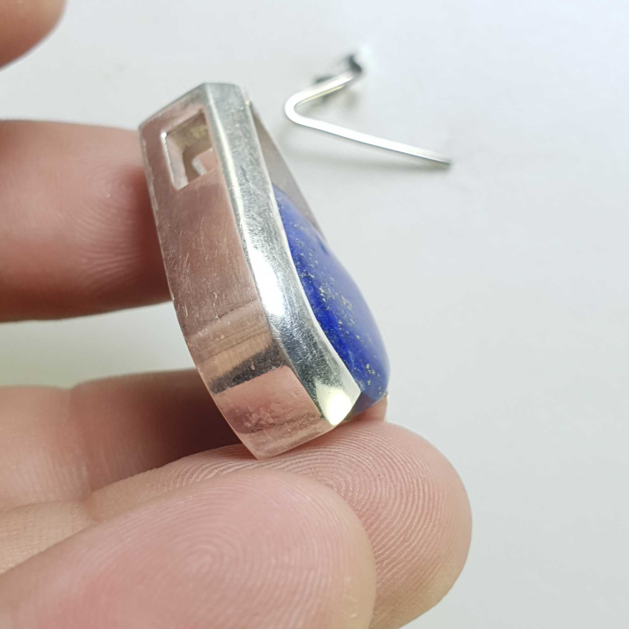 Sterling Silver Lapis Lazuli Pendant, <span Style=