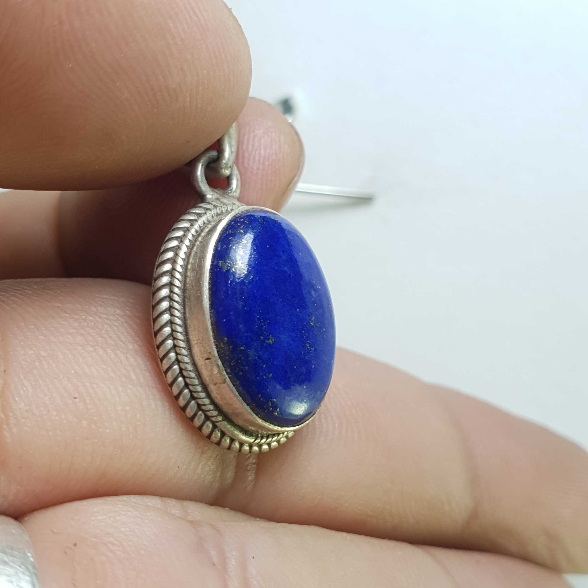 Sterling Silver Lapis Lazuli Pendant, <span Style=