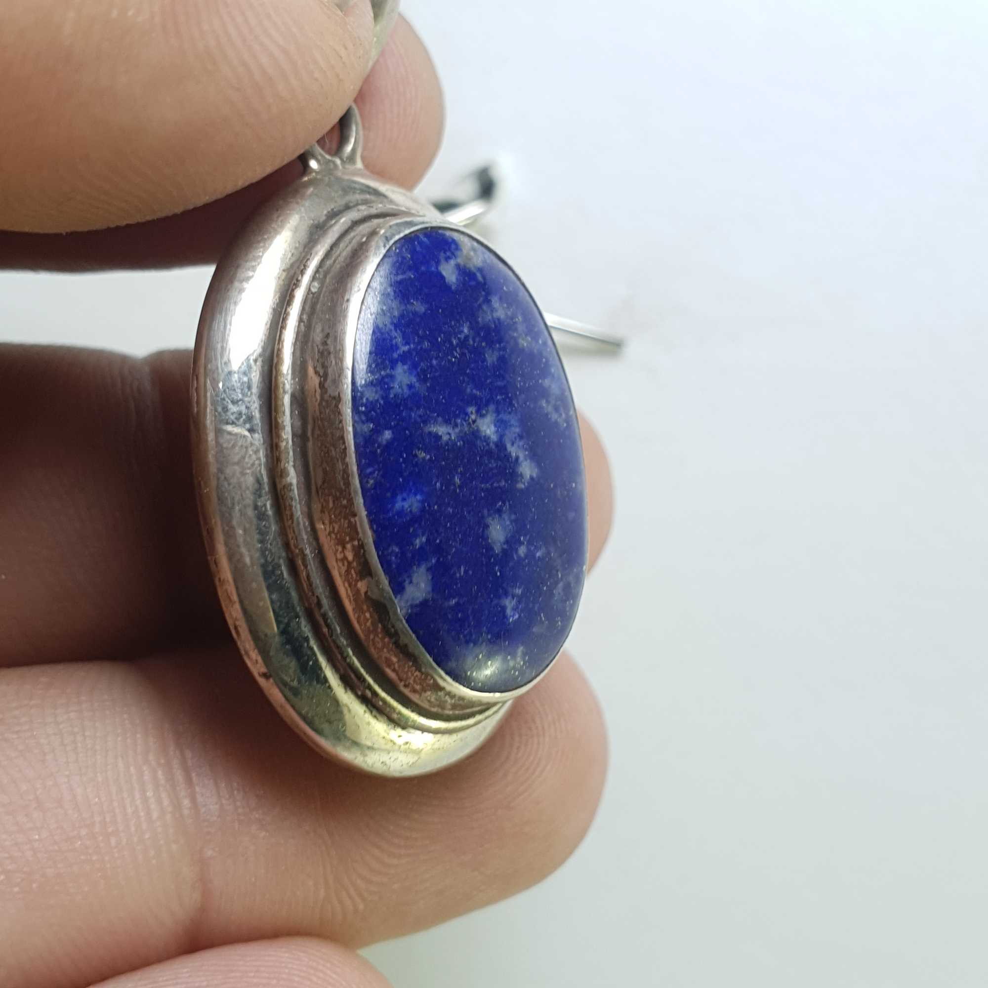 Sterling Silver Lapis Lazuli Pendant, <span Style=