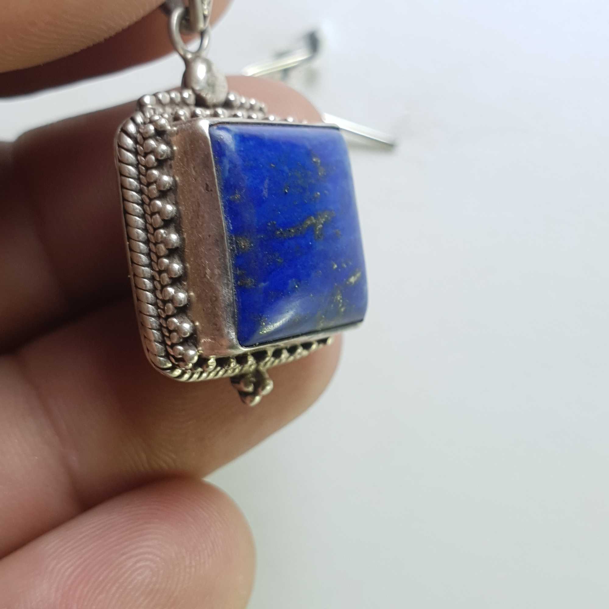 Sterling Silver Lapis Lazuli Pendant, <span Style=