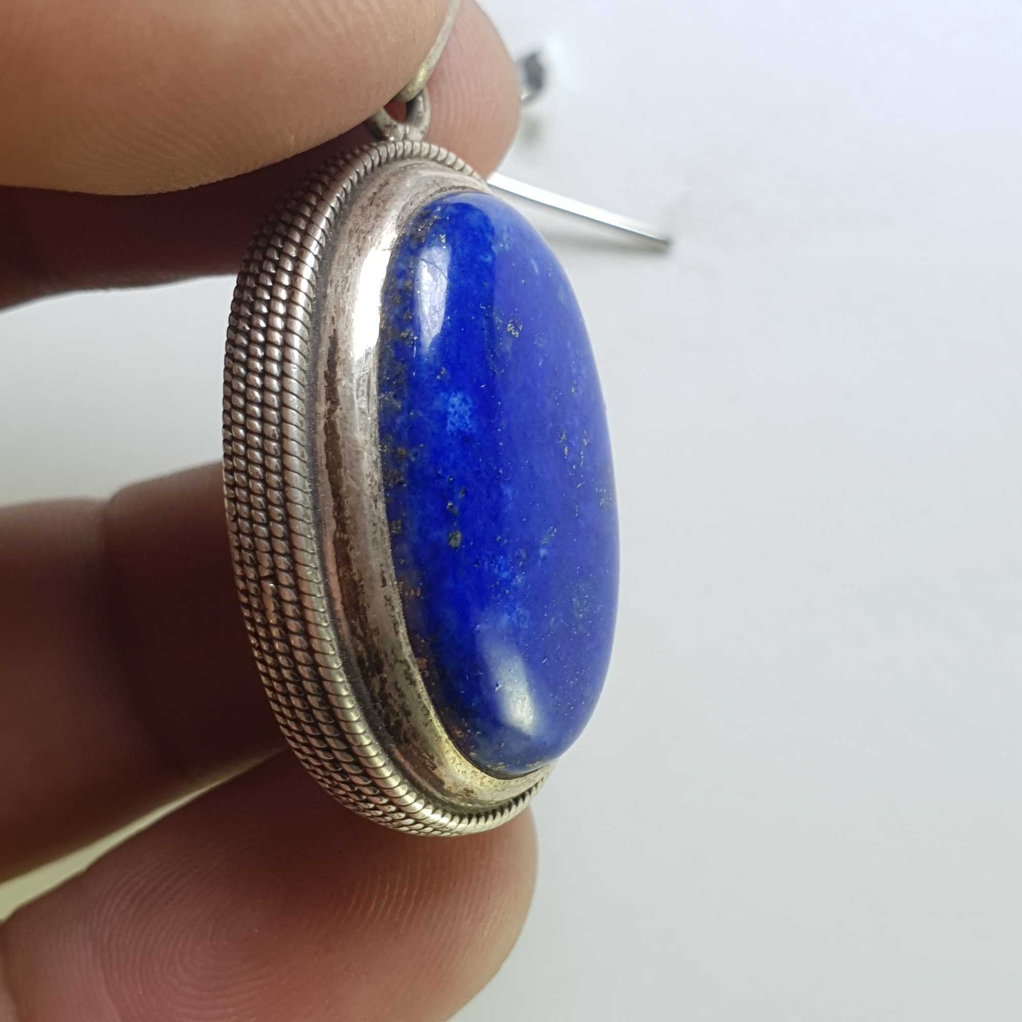 Sterling Silver Lapis Lazuli Pendant, <span Style=