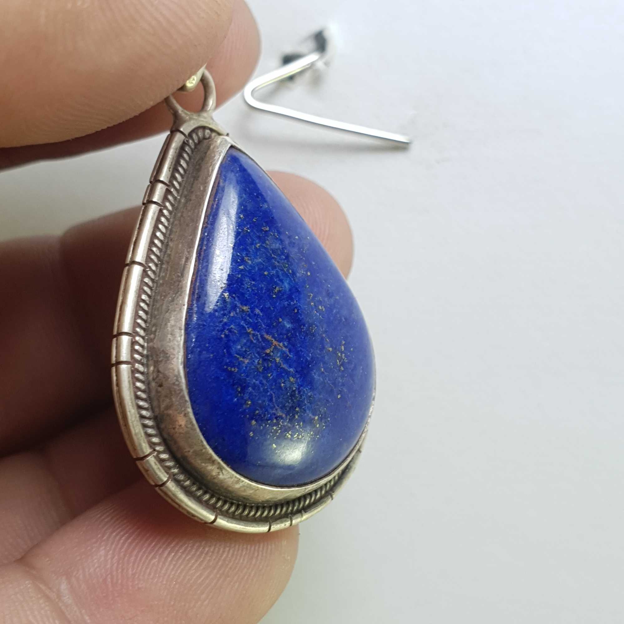 Sterling Silver Lapis Lazuli Pendant, <span Style=