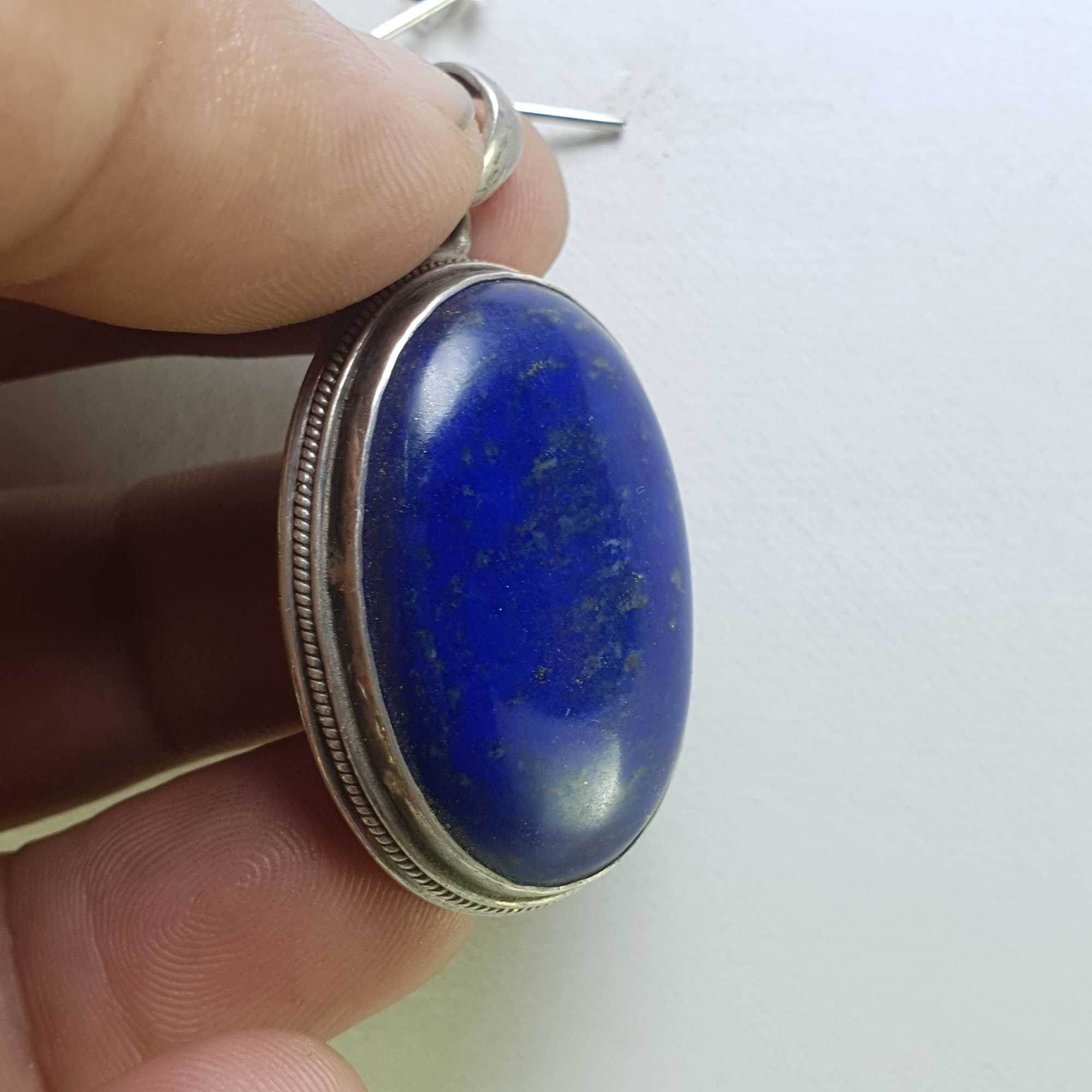 Sterling Silver Lapis Lazuli Pendant, <span Style=