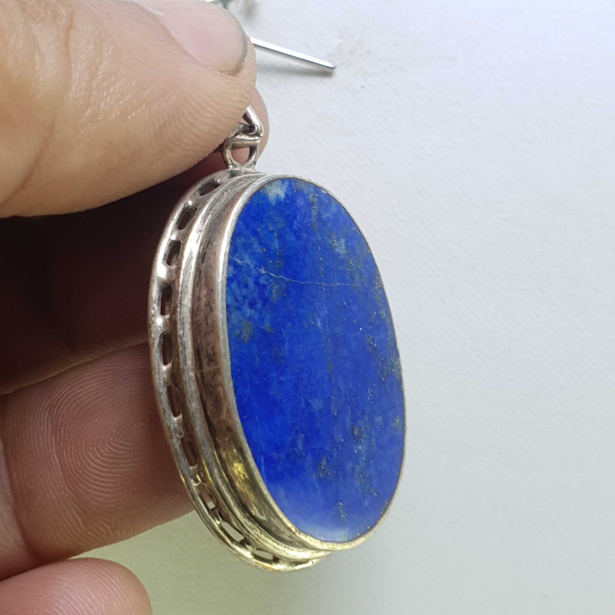 Sterling Silver Lapis Lazuli Pendant, <span Style=