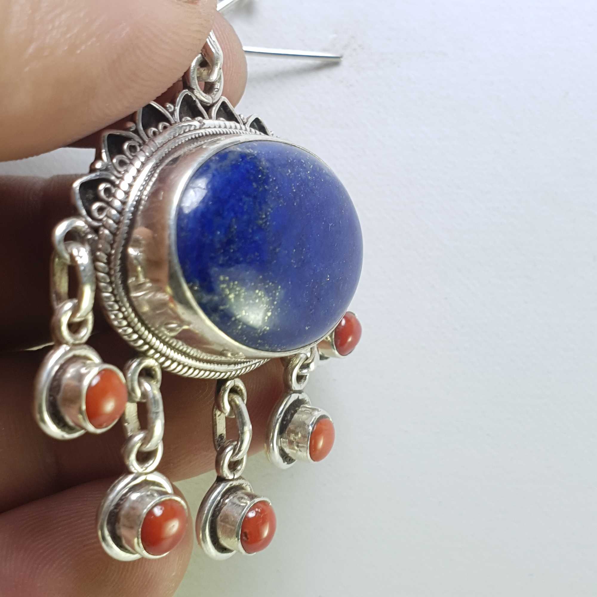 Sterling Silver Lapis Lazuli Pendant, <span Style=