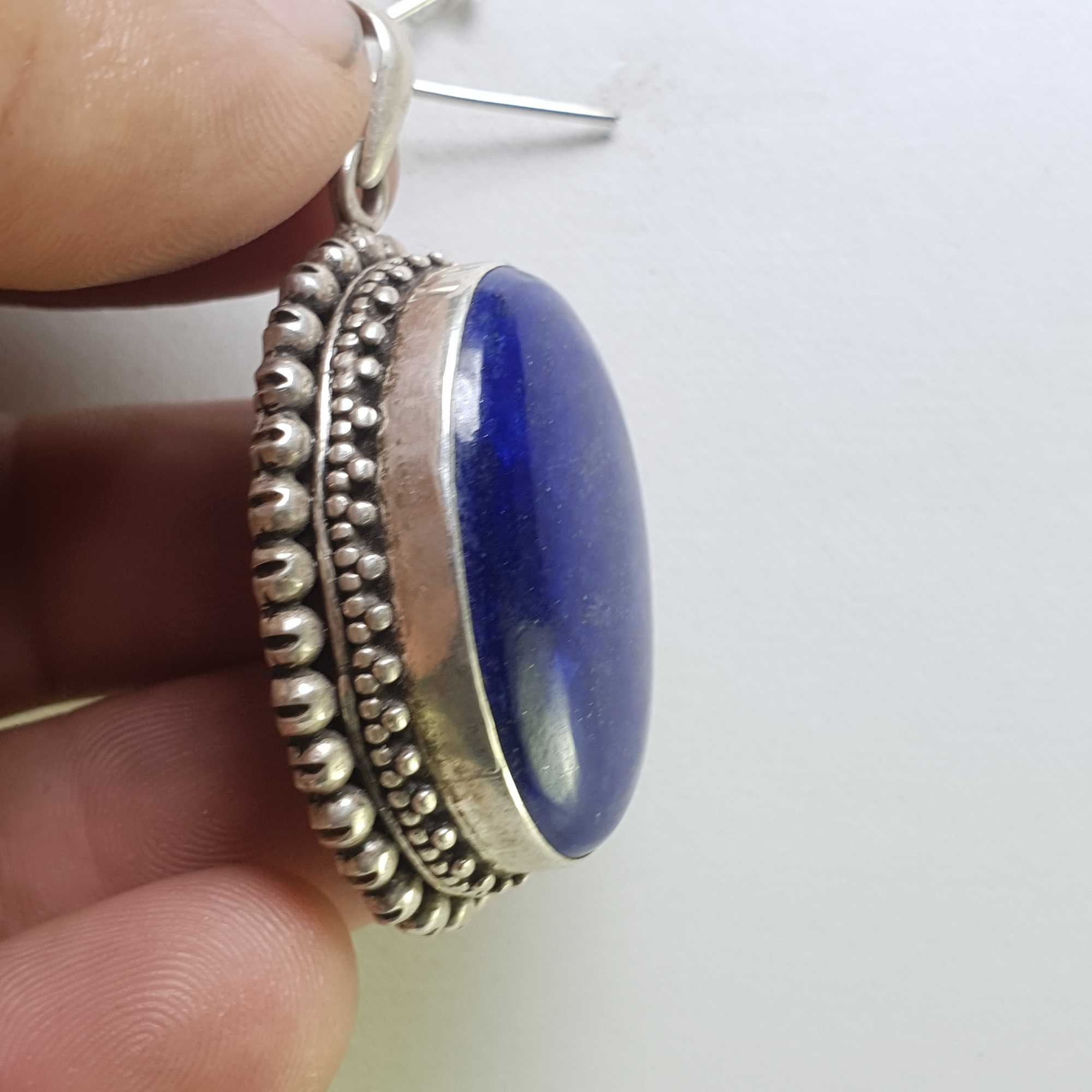 Sterling Silver Lapis Lazuli Pendant, <span Style=