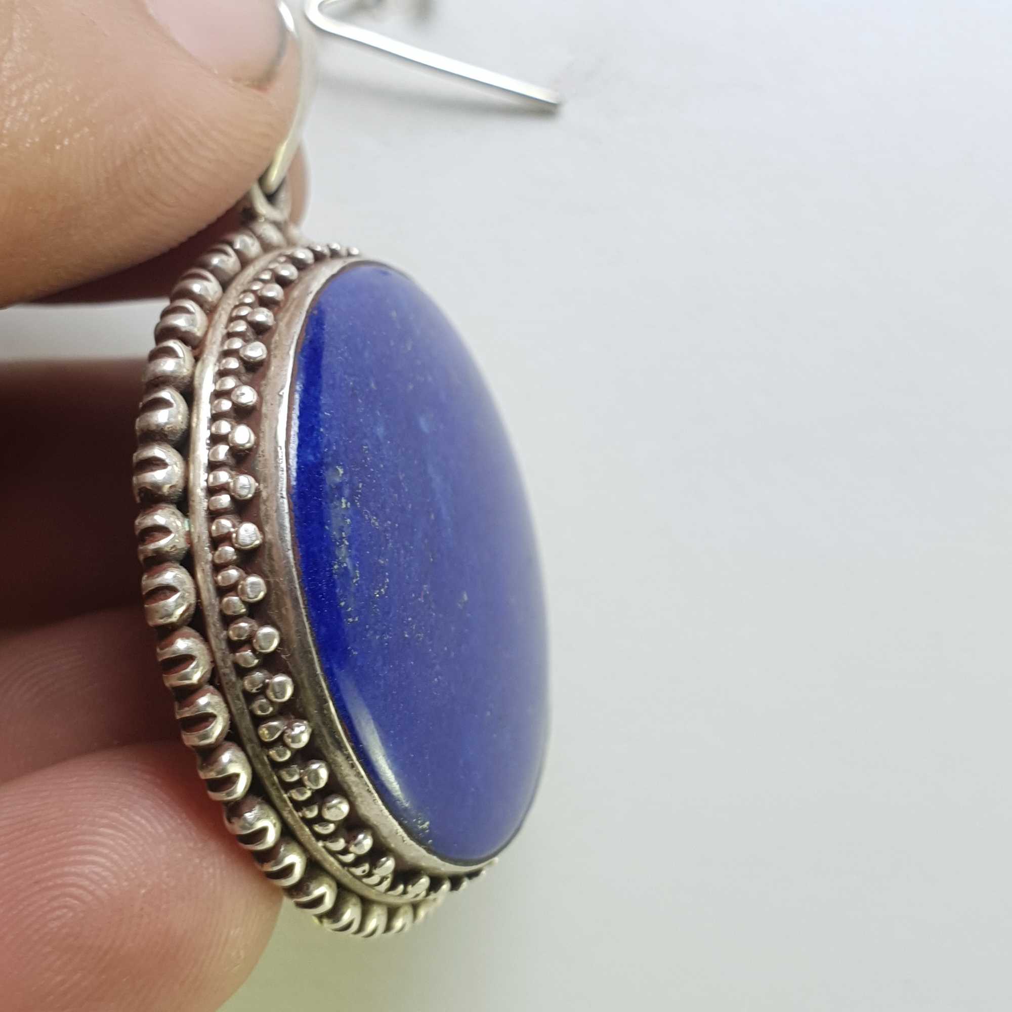 Sterling Silver Lapis Lazuli Pendant, <span Style=