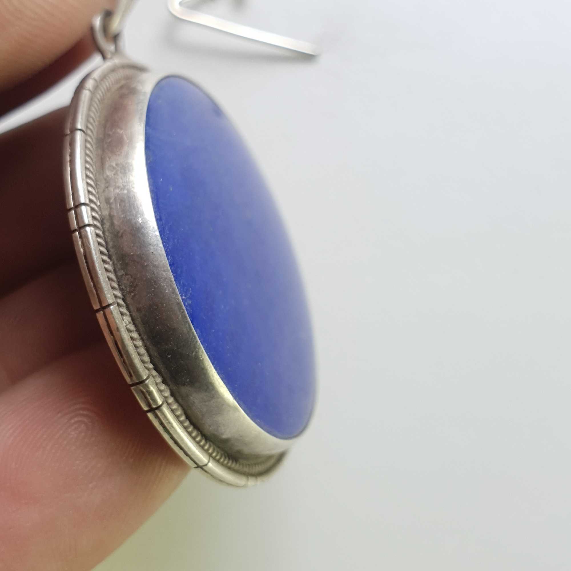 Sterling Silver Lapis Lazuli Pendant, <span Style=