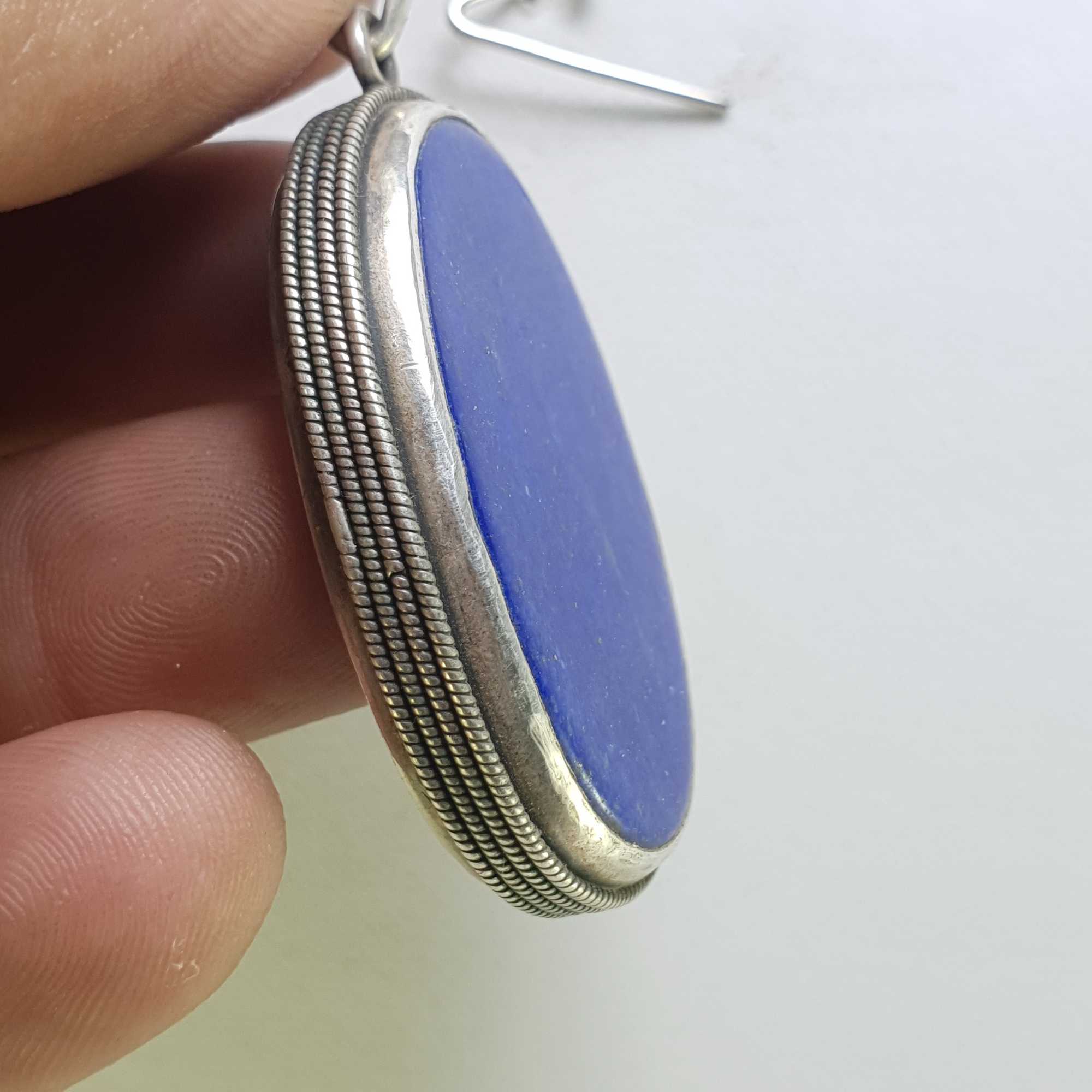 Sterling Silver Lapis Lazuli Pendant, <span Style=