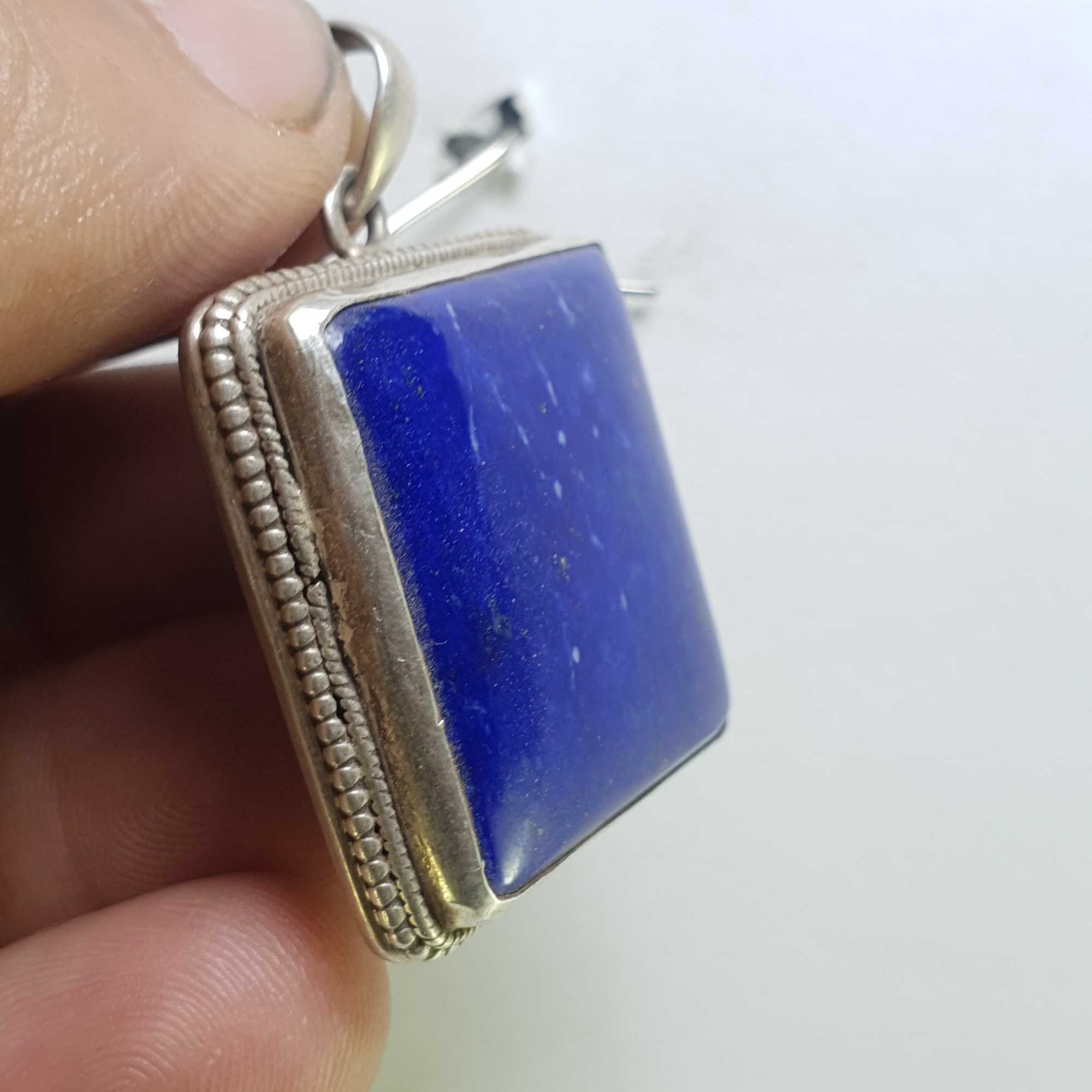 Sterling Silver Lapis Lazuli Pendant, <span Style=