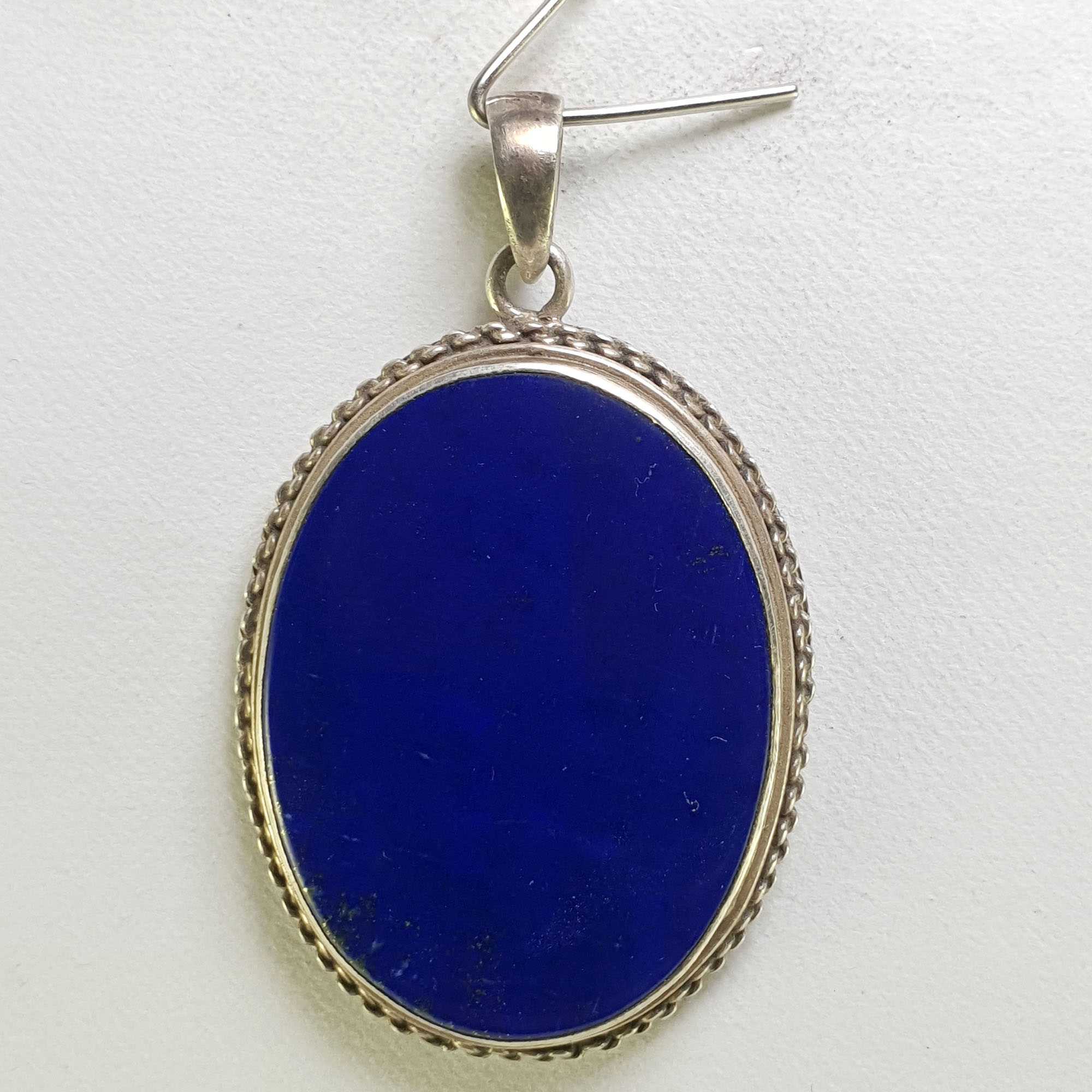 Sterling Silver Lapis Lazuli Pendant, <span Style=