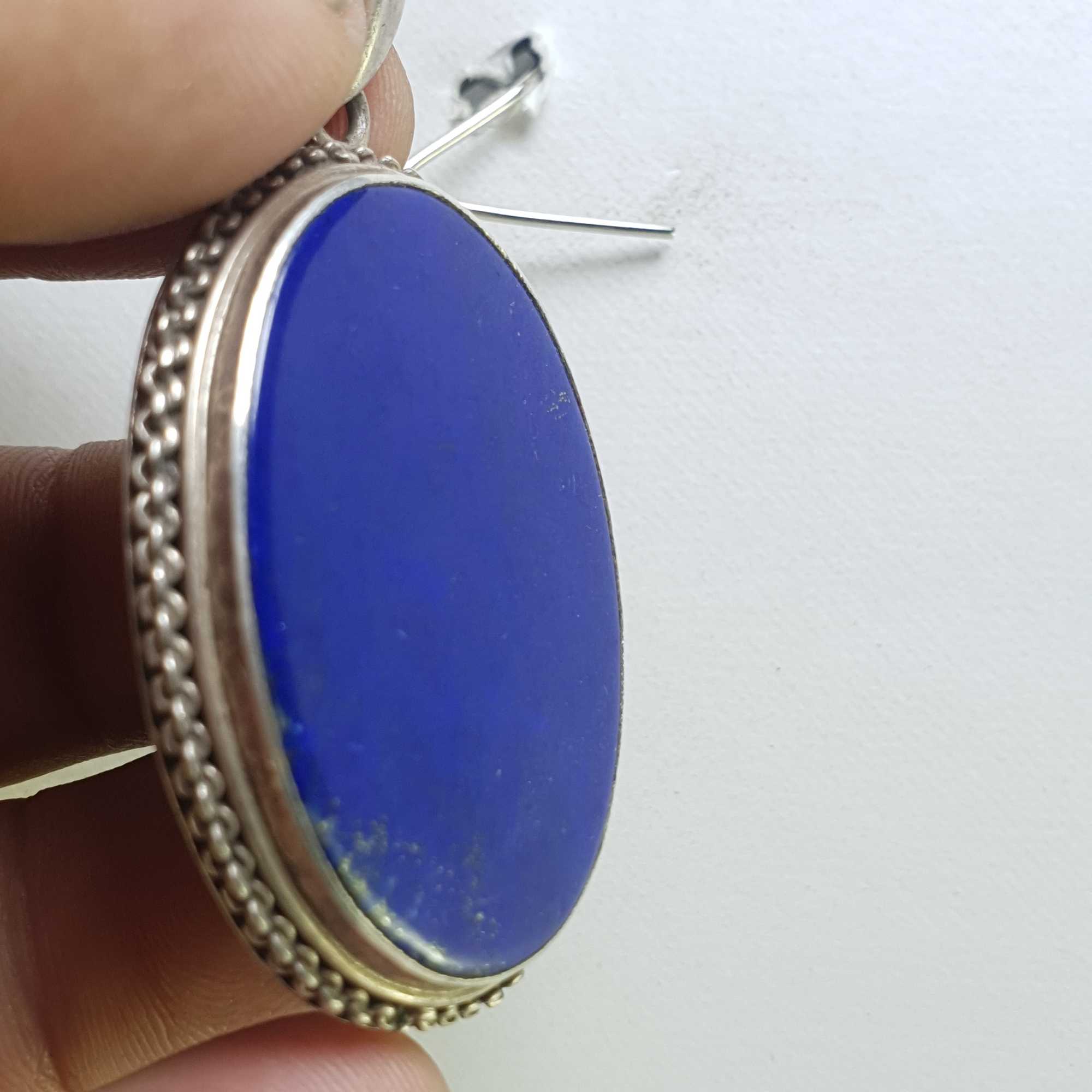 Sterling Silver Lapis Lazuli Pendant, <span Style=