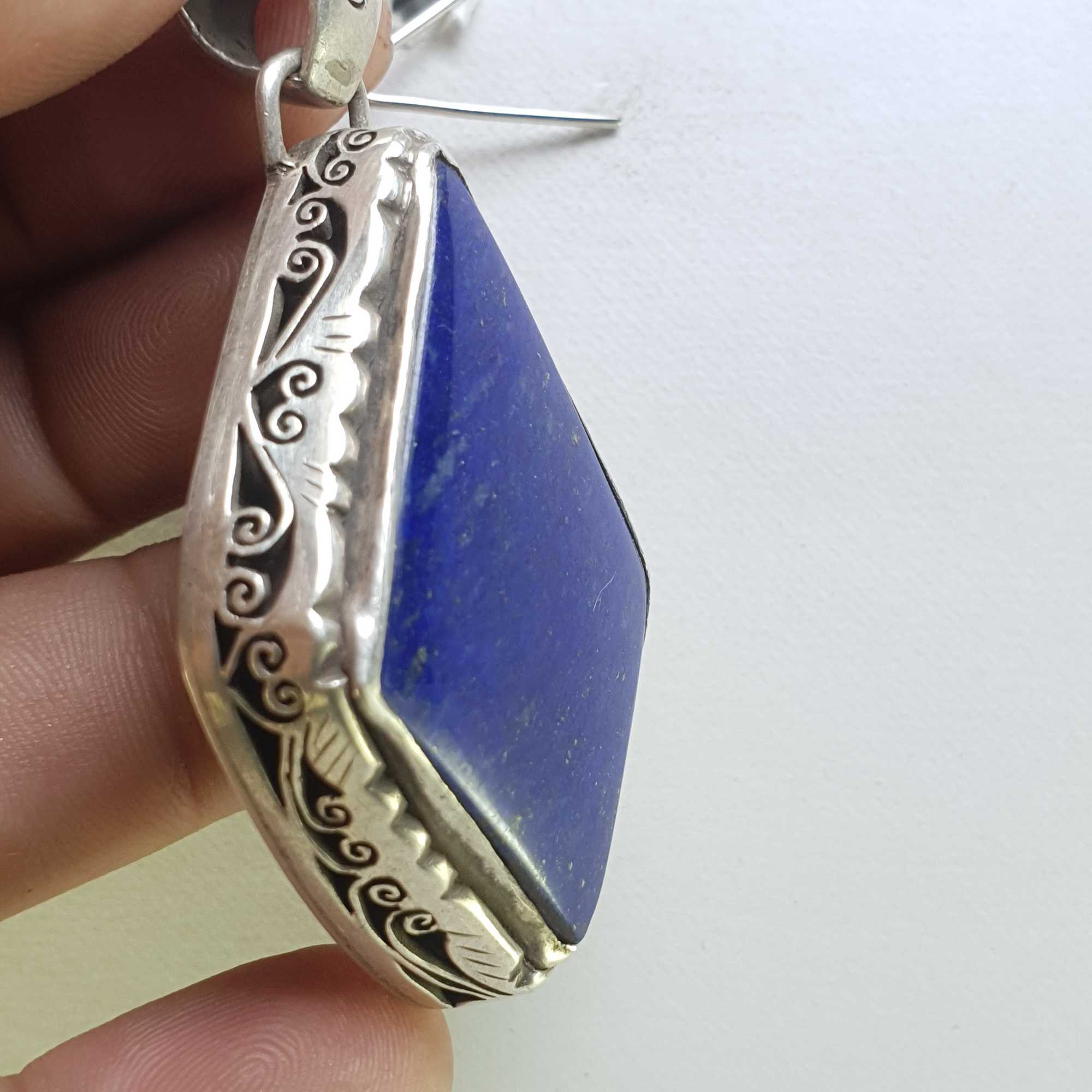 Sterling Silver Lapis Lazuli Pendant, <span Style=