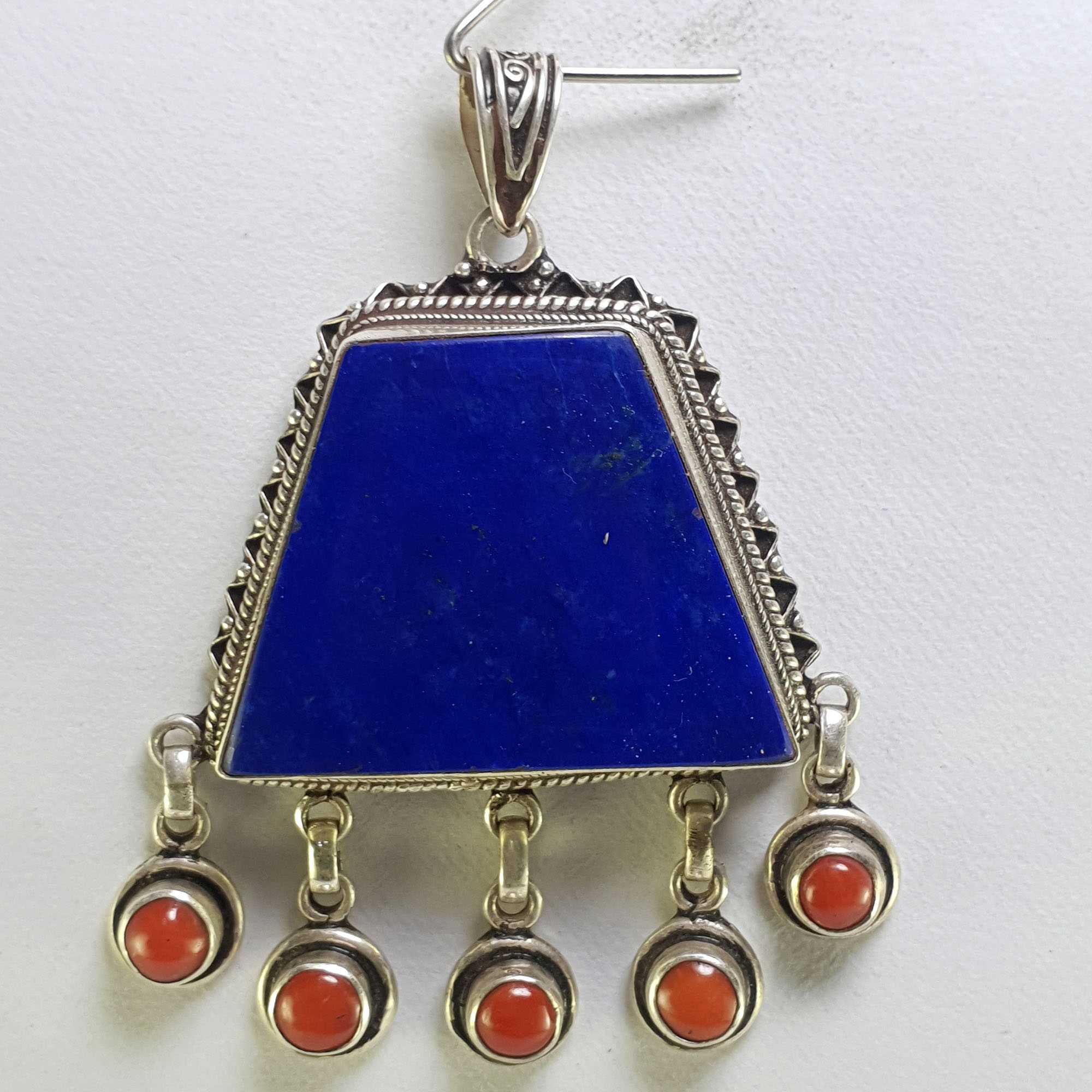 Sterling Silver Lapis Lazuli Pendant, <span Style=