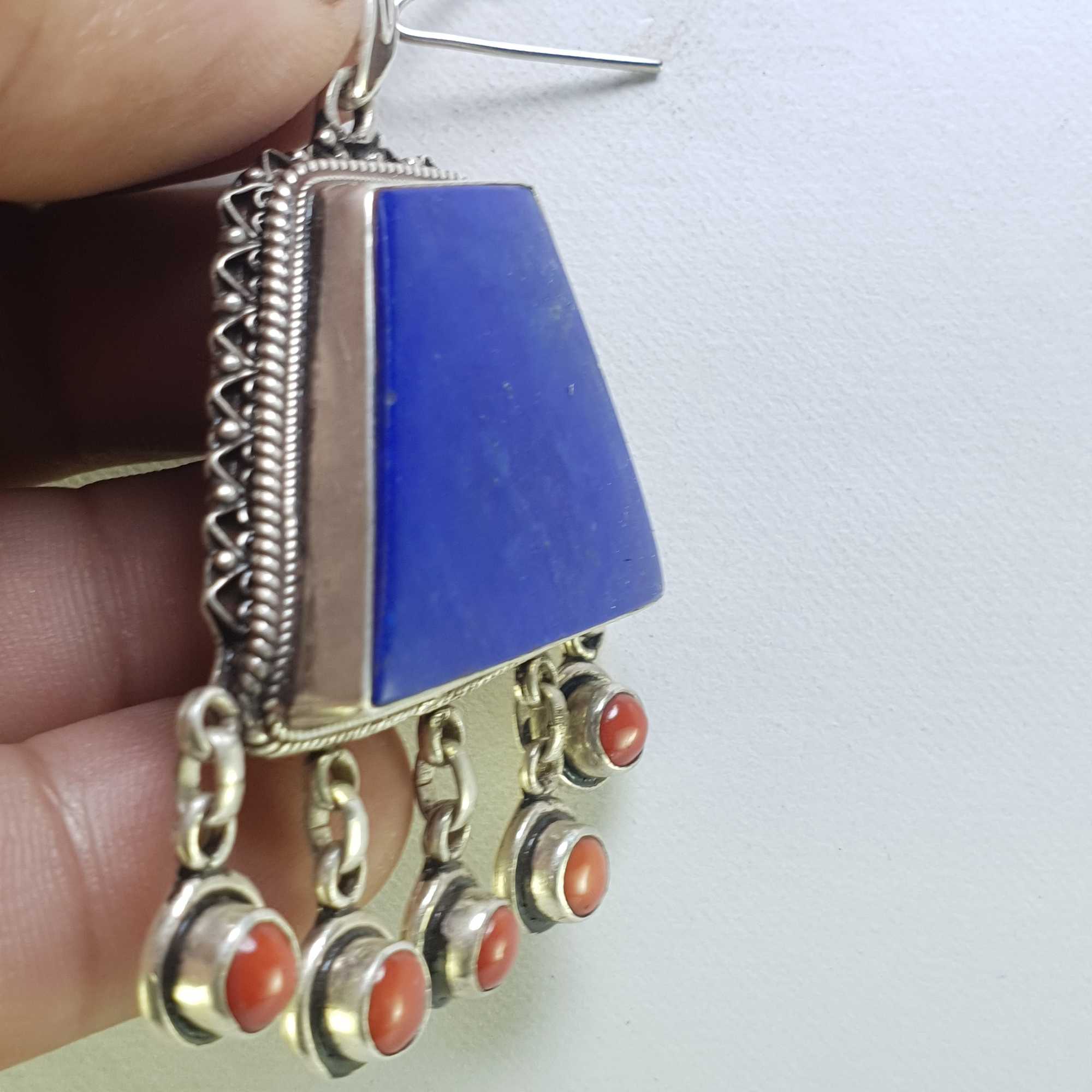 Sterling Silver Lapis Lazuli Pendant, <span Style=