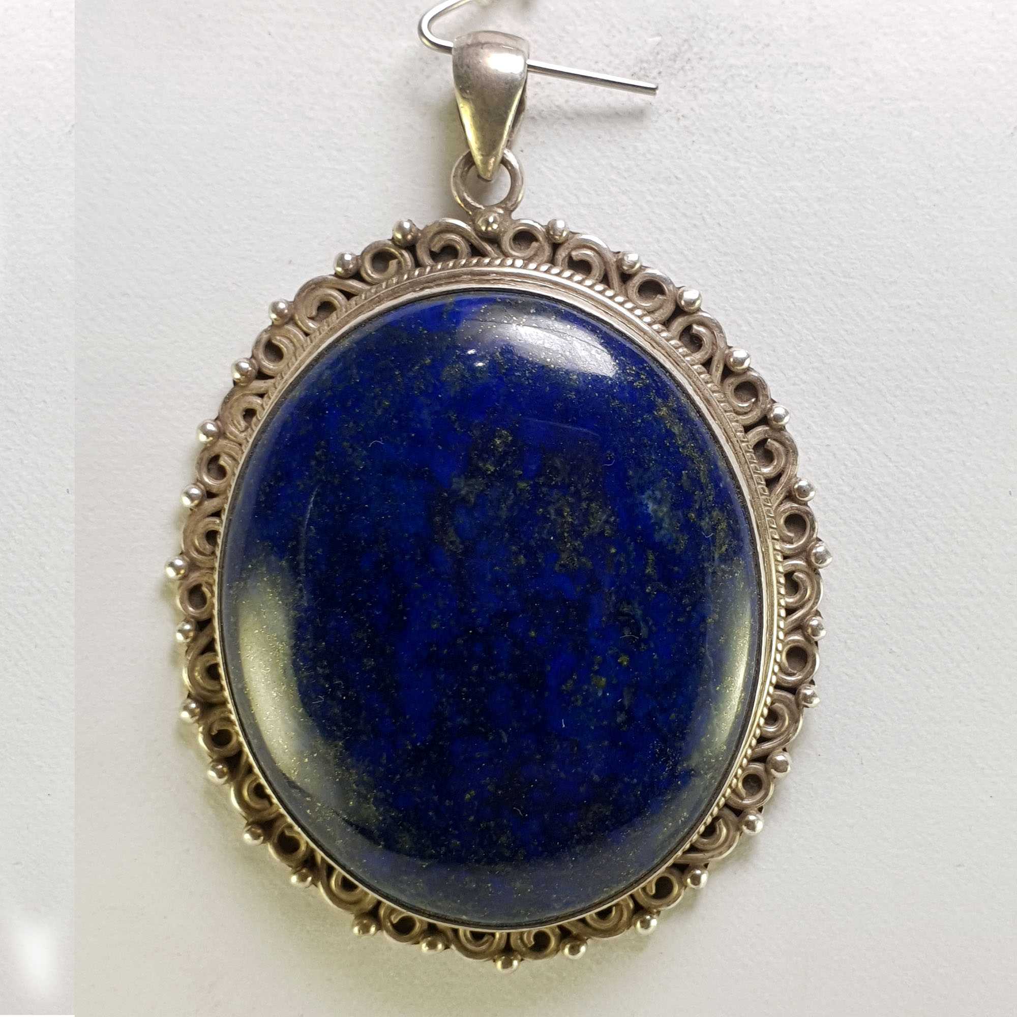 Sterling Silver Lapis Lazuli Pendant, <span Style=