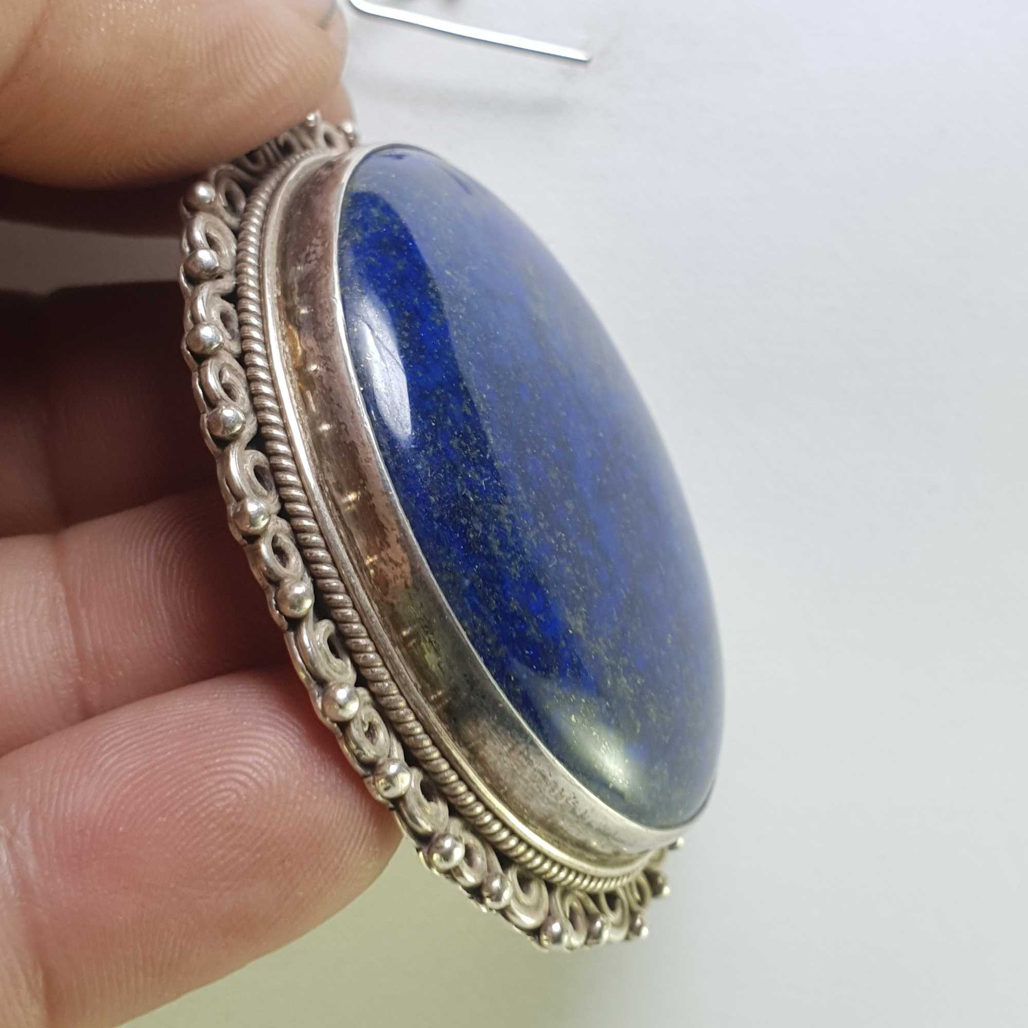 Sterling Silver Lapis Lazuli Pendant, <span Style=