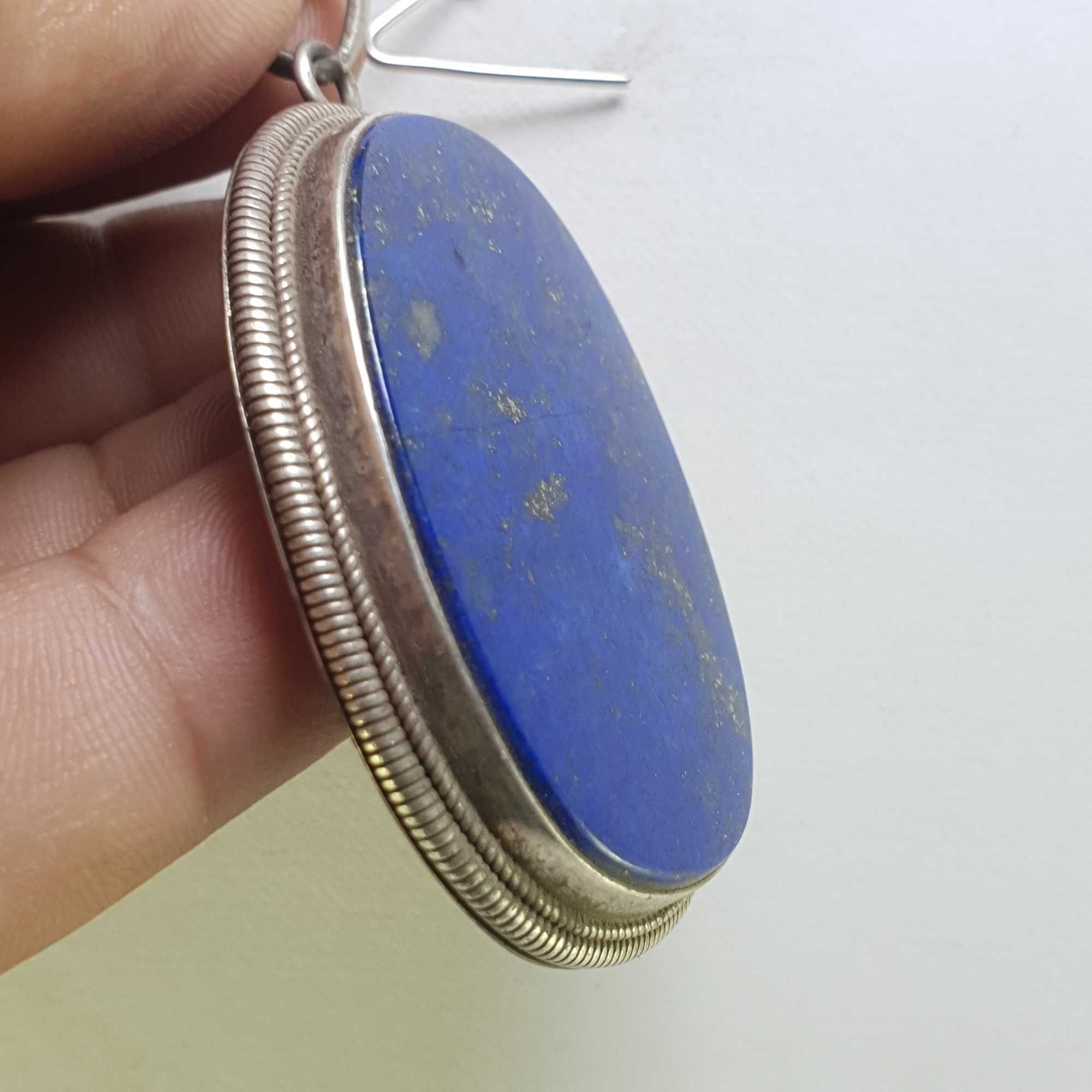 Sterling Silver Lapis Lazuli Pendant, <span Style=