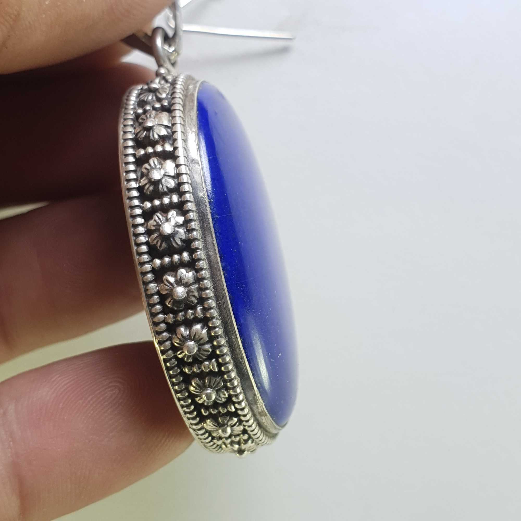 Sterling Silver Lapis Lazuli Pendant, <span Style=