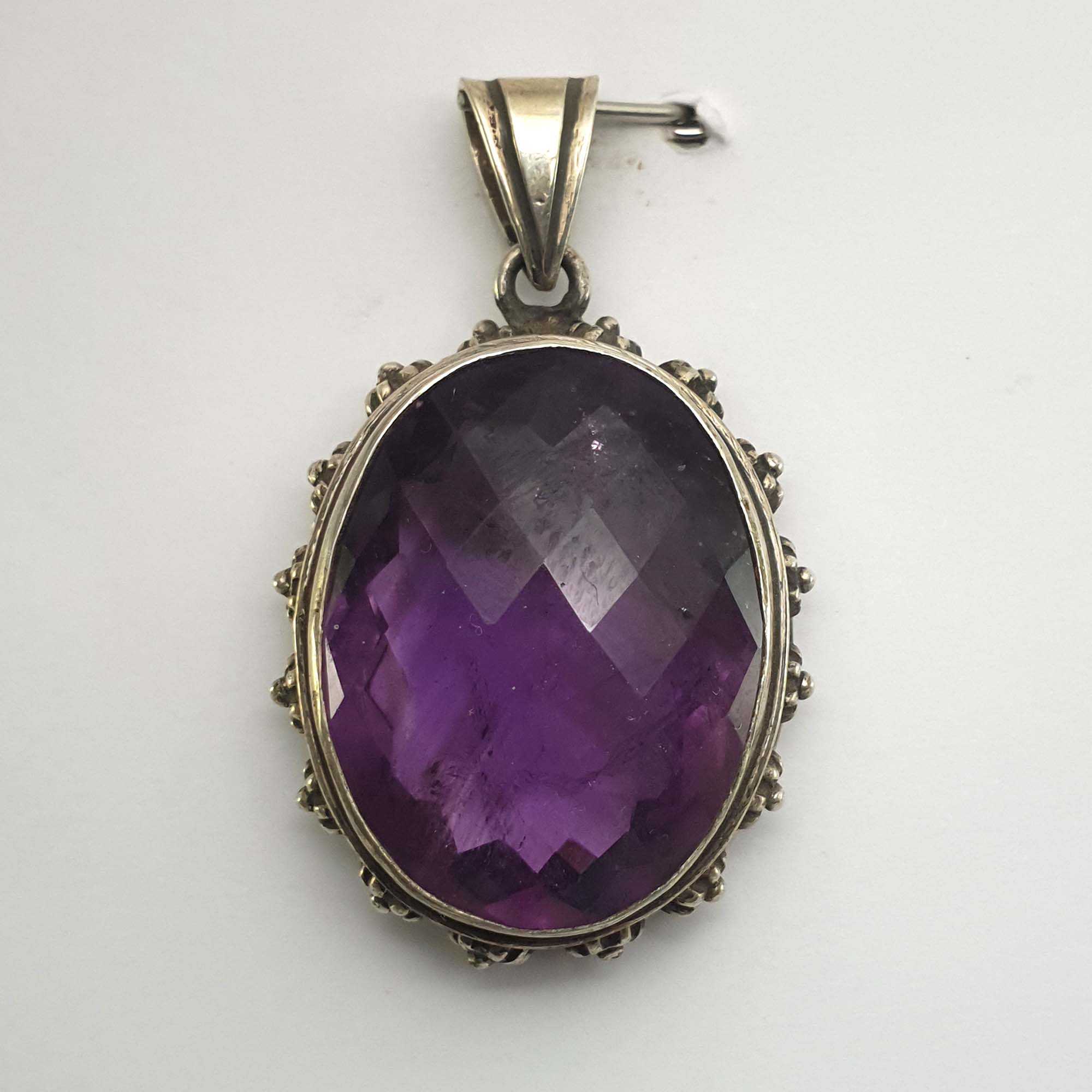 Amethyst Silver Pendant