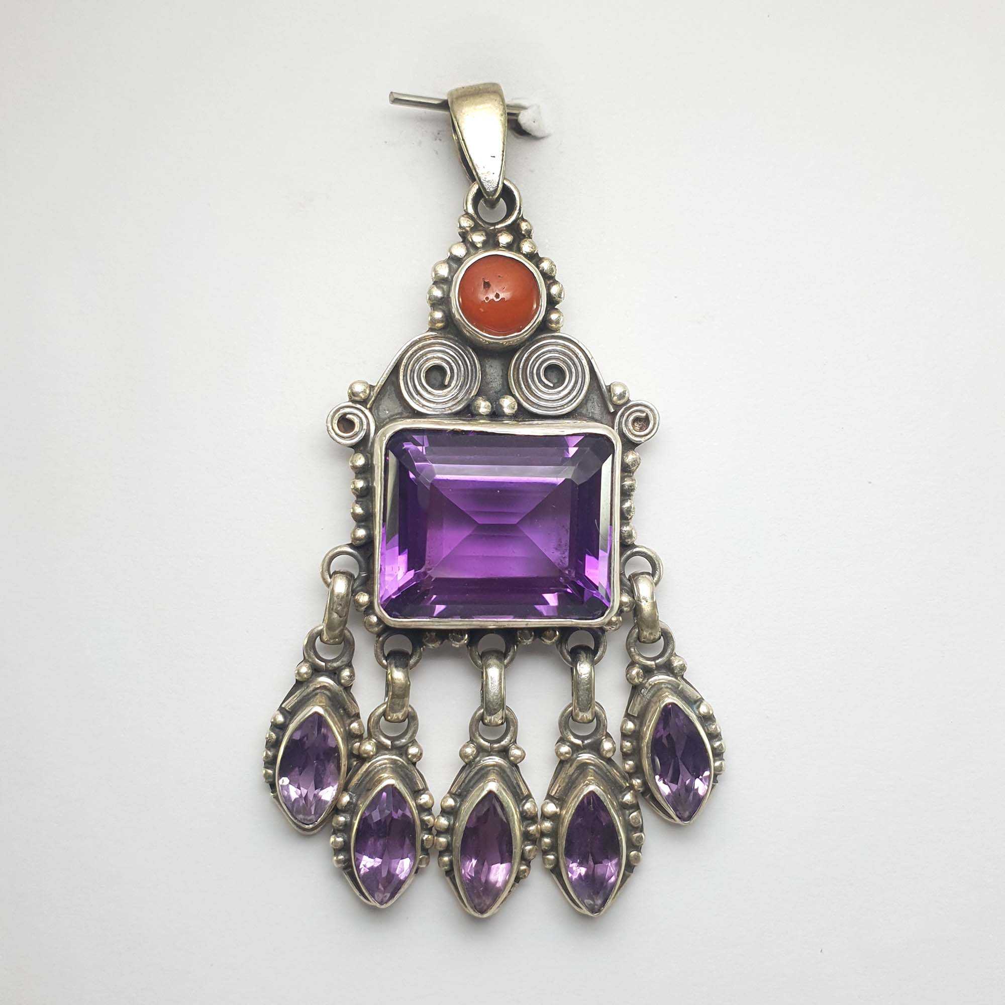 Amethyst Silver Pendant