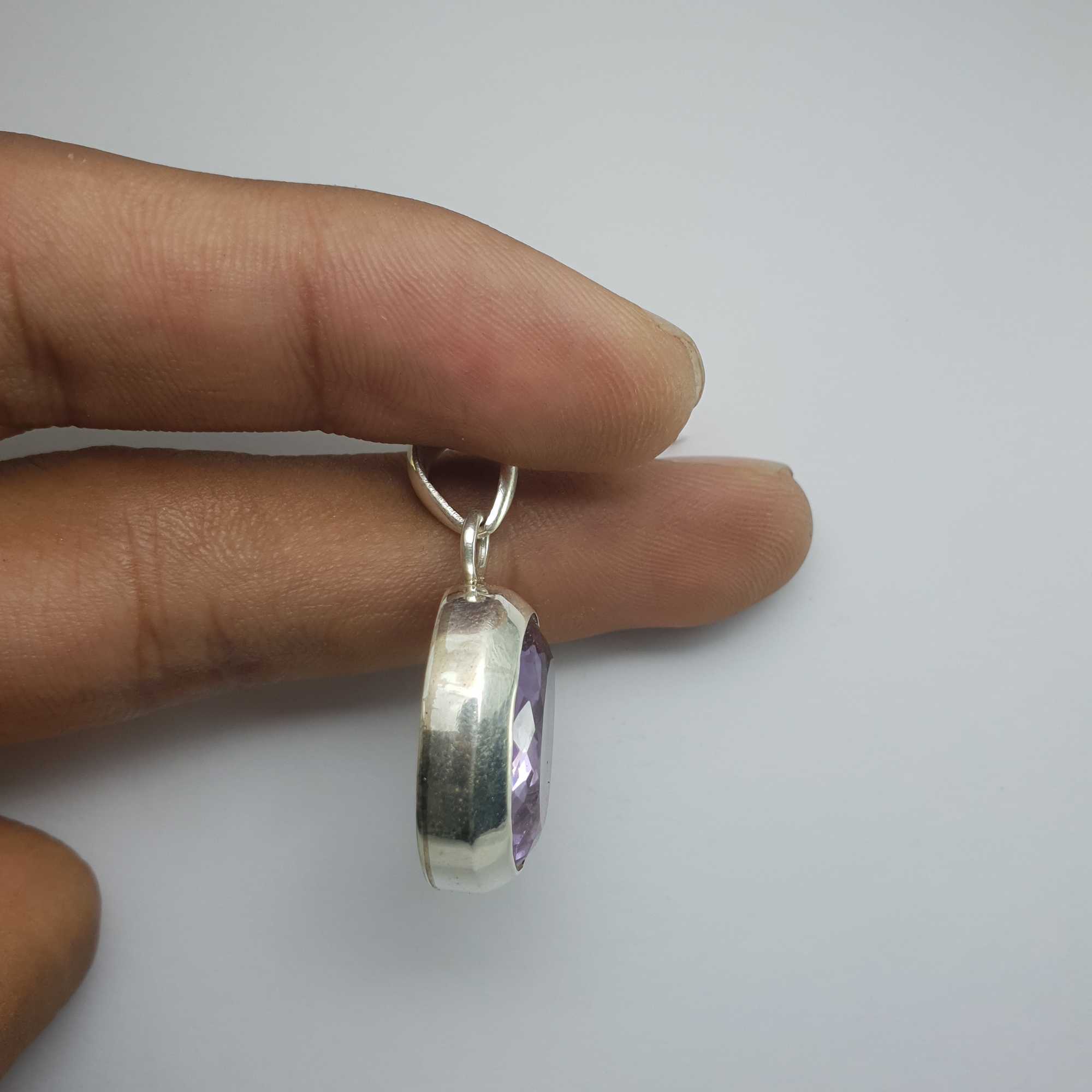 Amethyst Silver Pendant