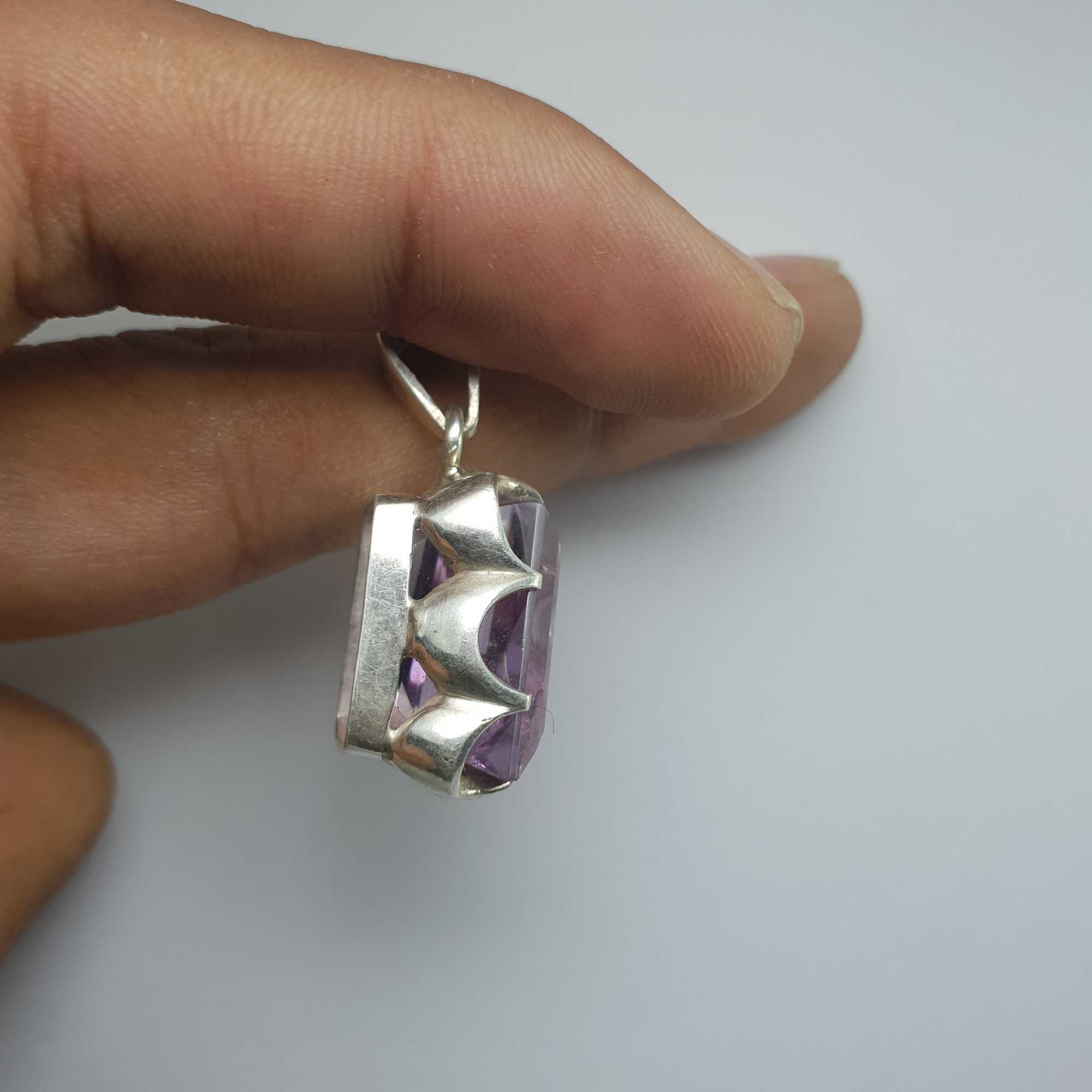 Amethyst Silver Pendant