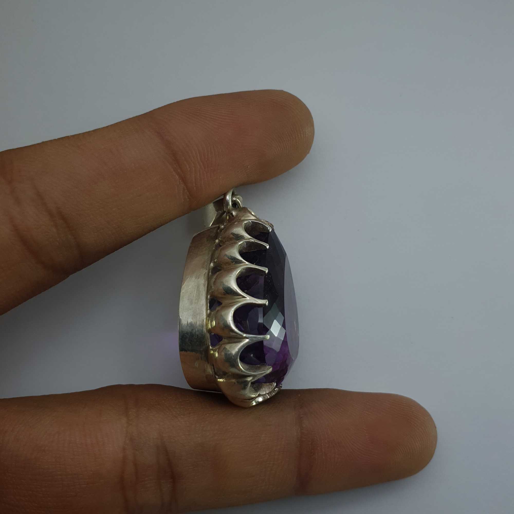 Amethyst Silver Pendant