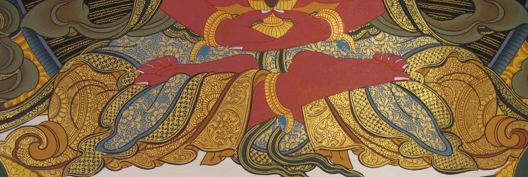 hq Tibetan Thangka Of Amitayus, 24k Real Gold