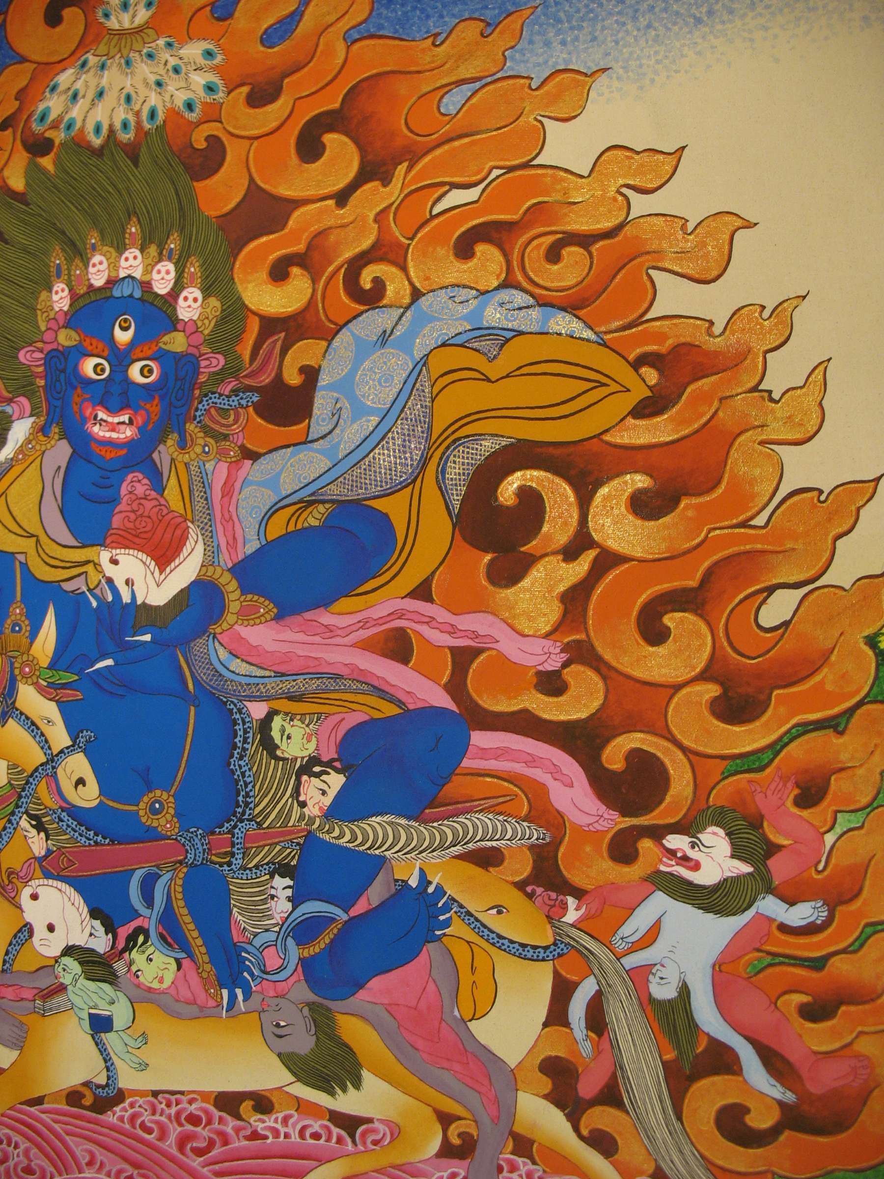Tibetan Thangka Of Palden Lahmo, Lahmo