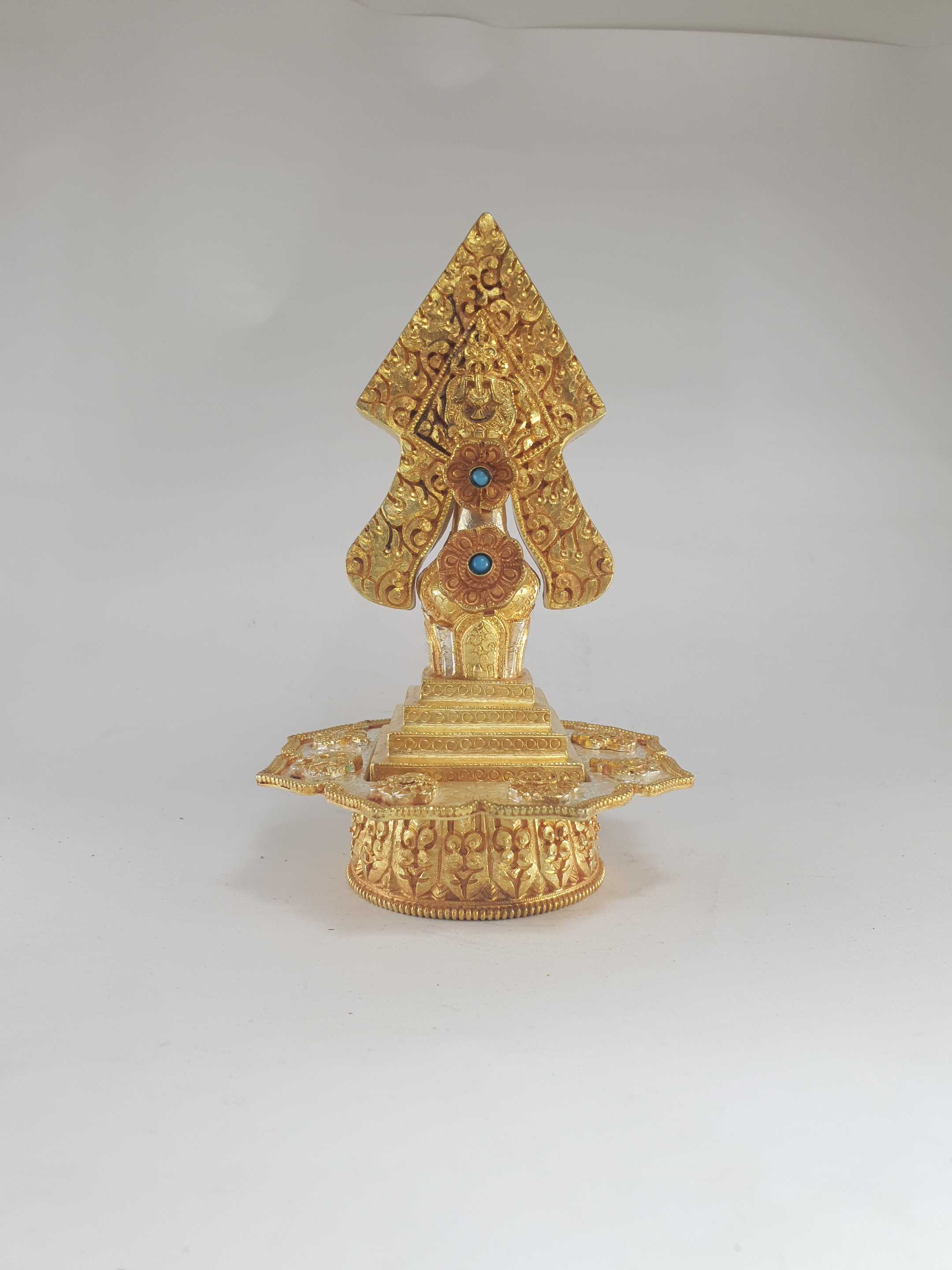 hq, Tibetan Copper Torma, Deep Carving full Gold Plated