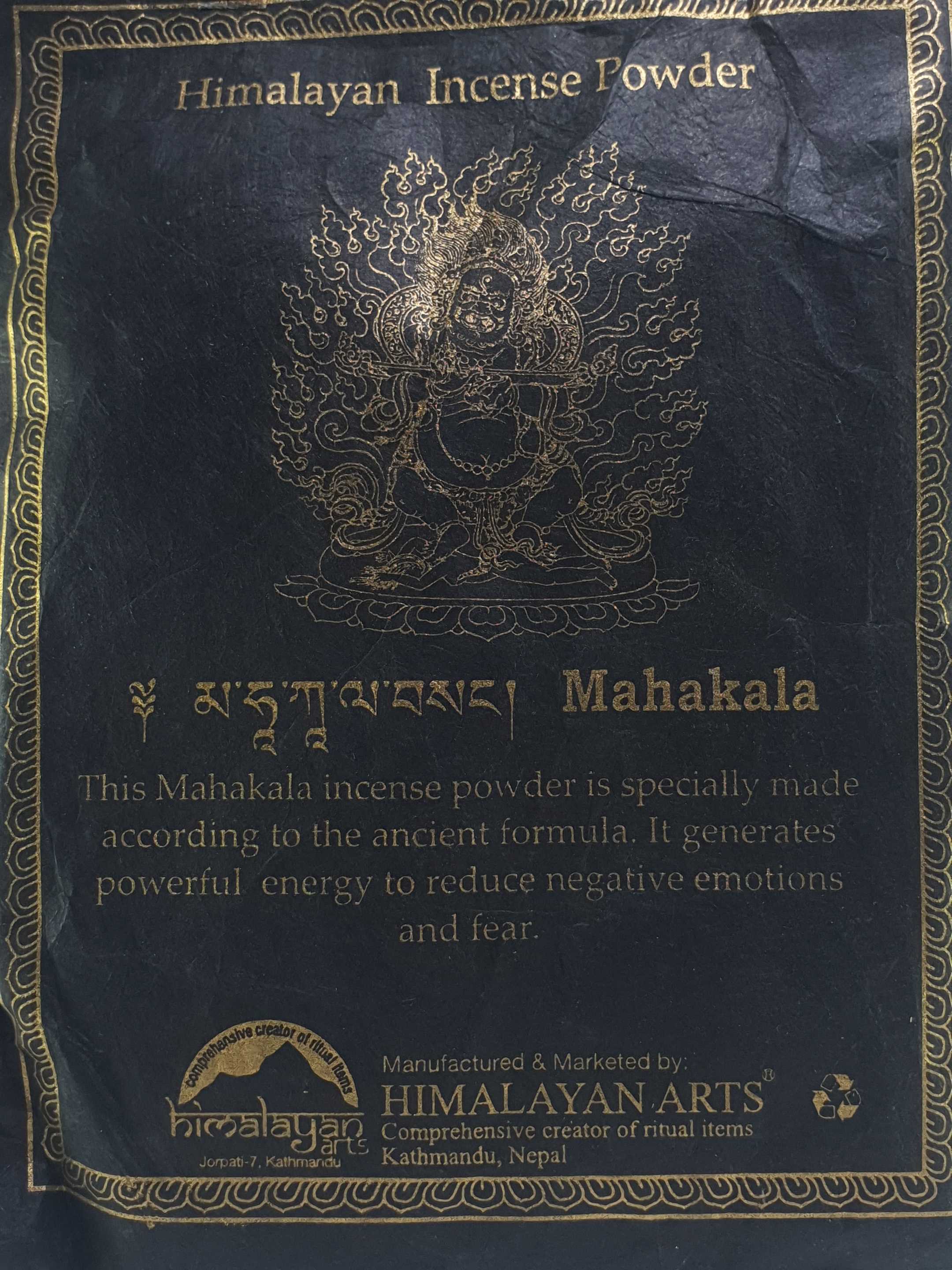 Mahakala Himalayan Incense Powder, paper Bag