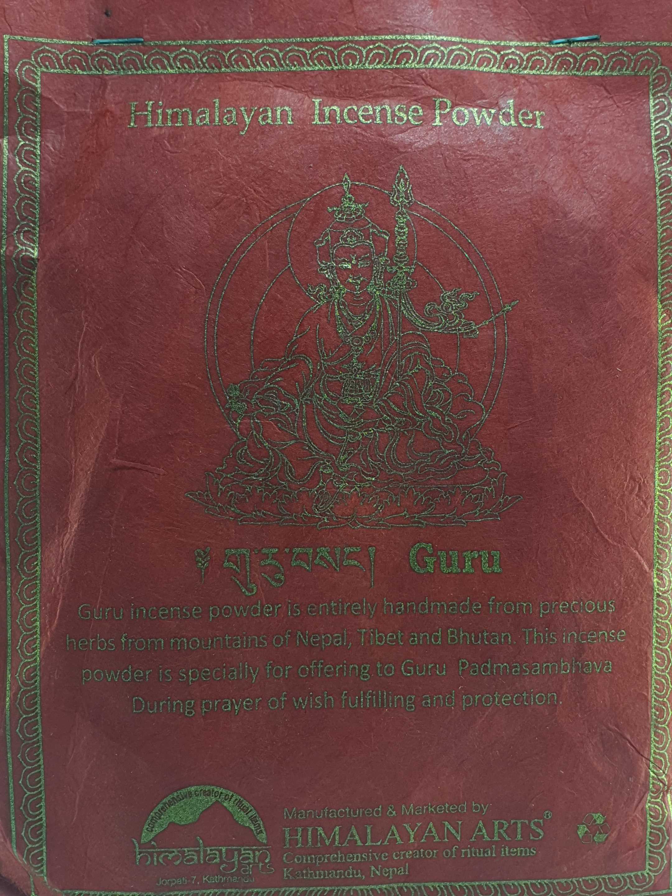 Guru Himalayan Incense Powder, paper Bag